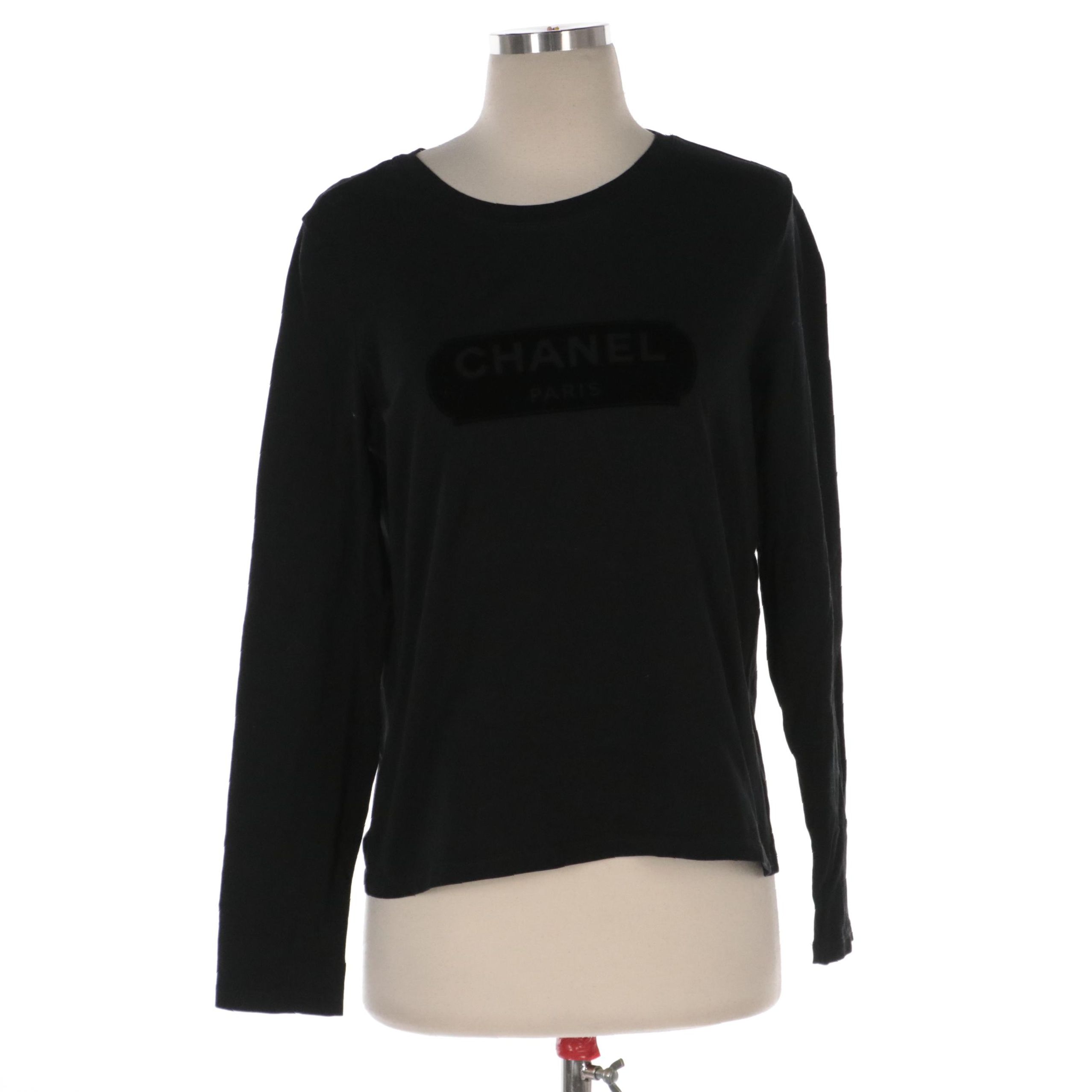 Chanel Uniform Black Long Sleeve Shirt