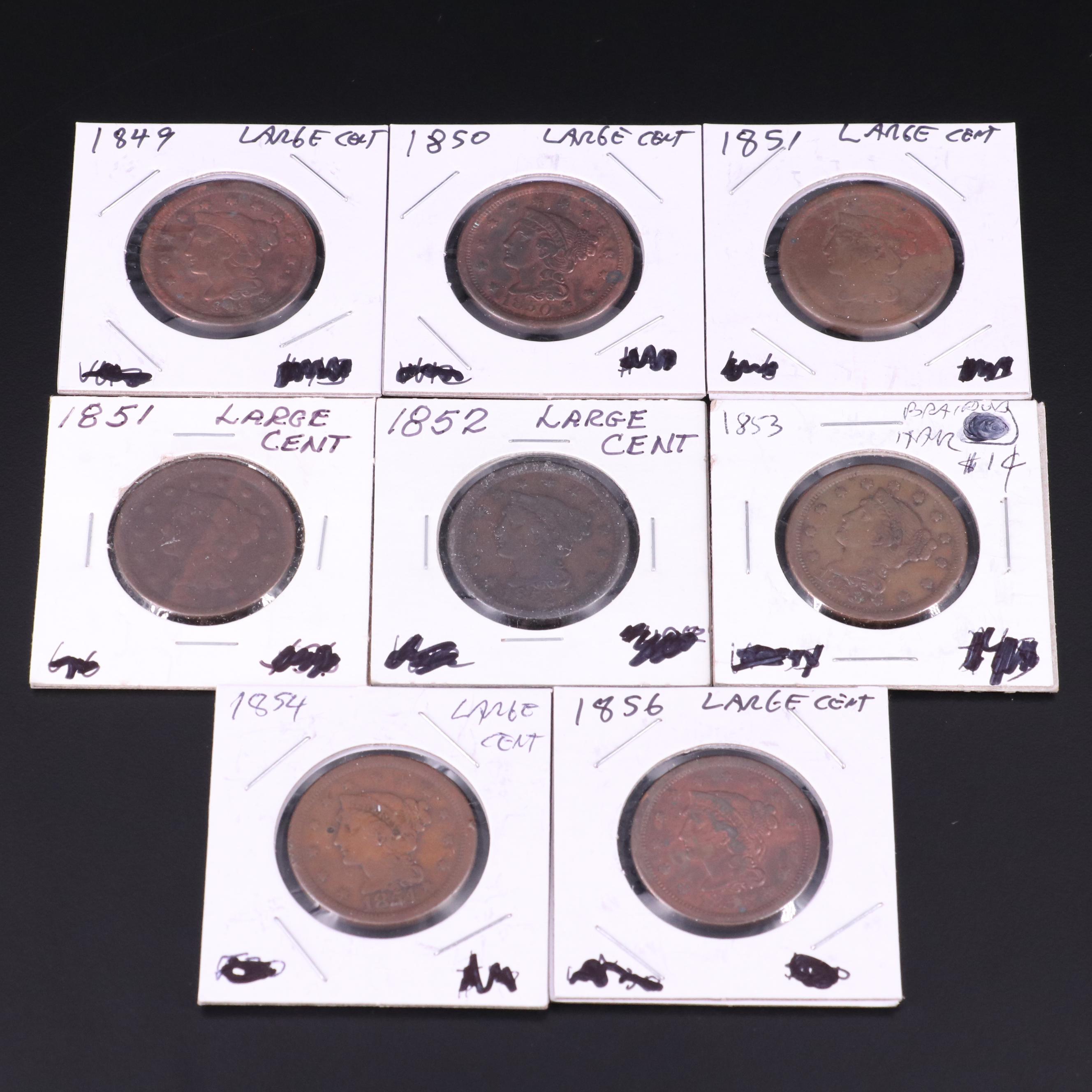 Eight Braided Hair Large Cents