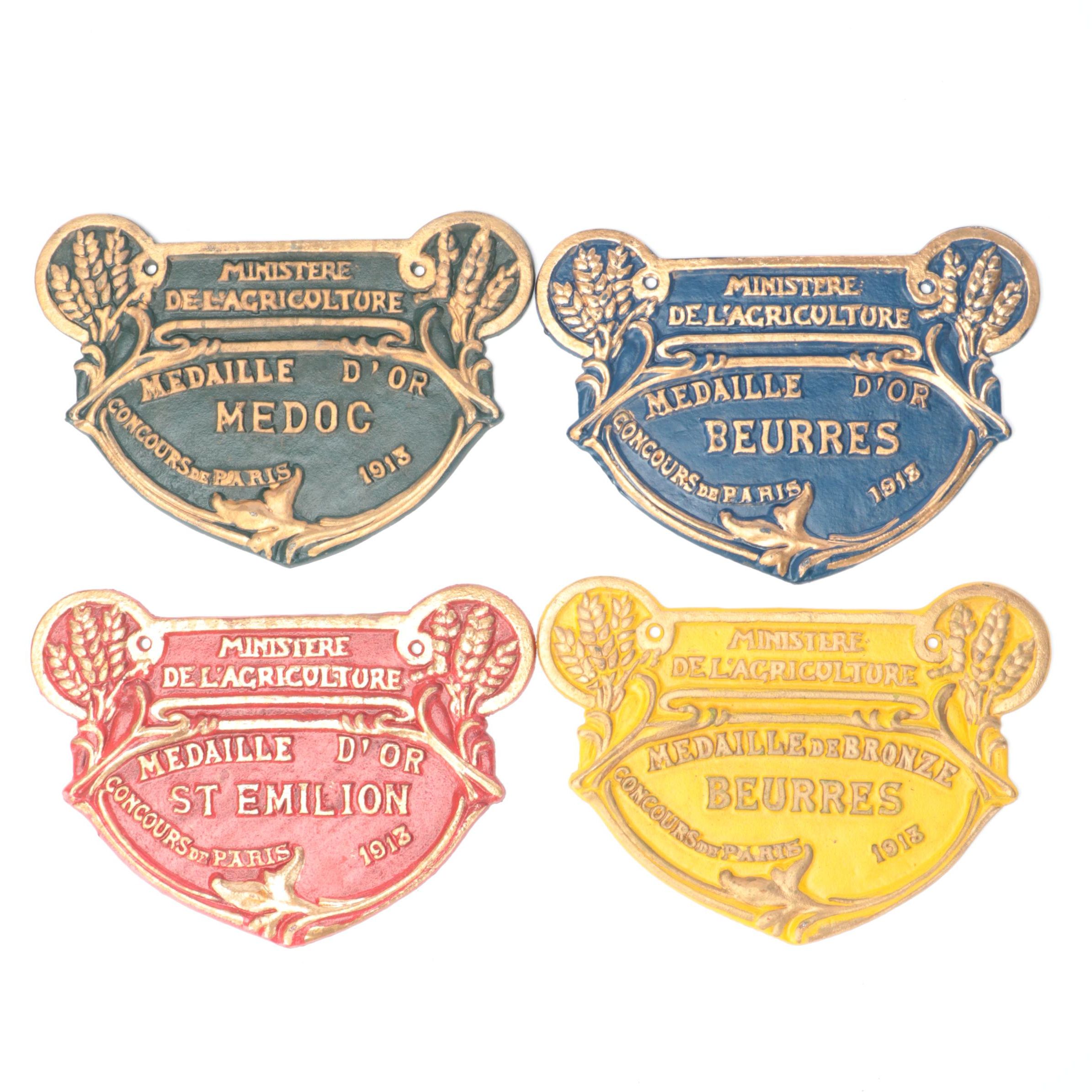 French Cast Iron Ministry of Agriculture Gold Medal Awards, 1913