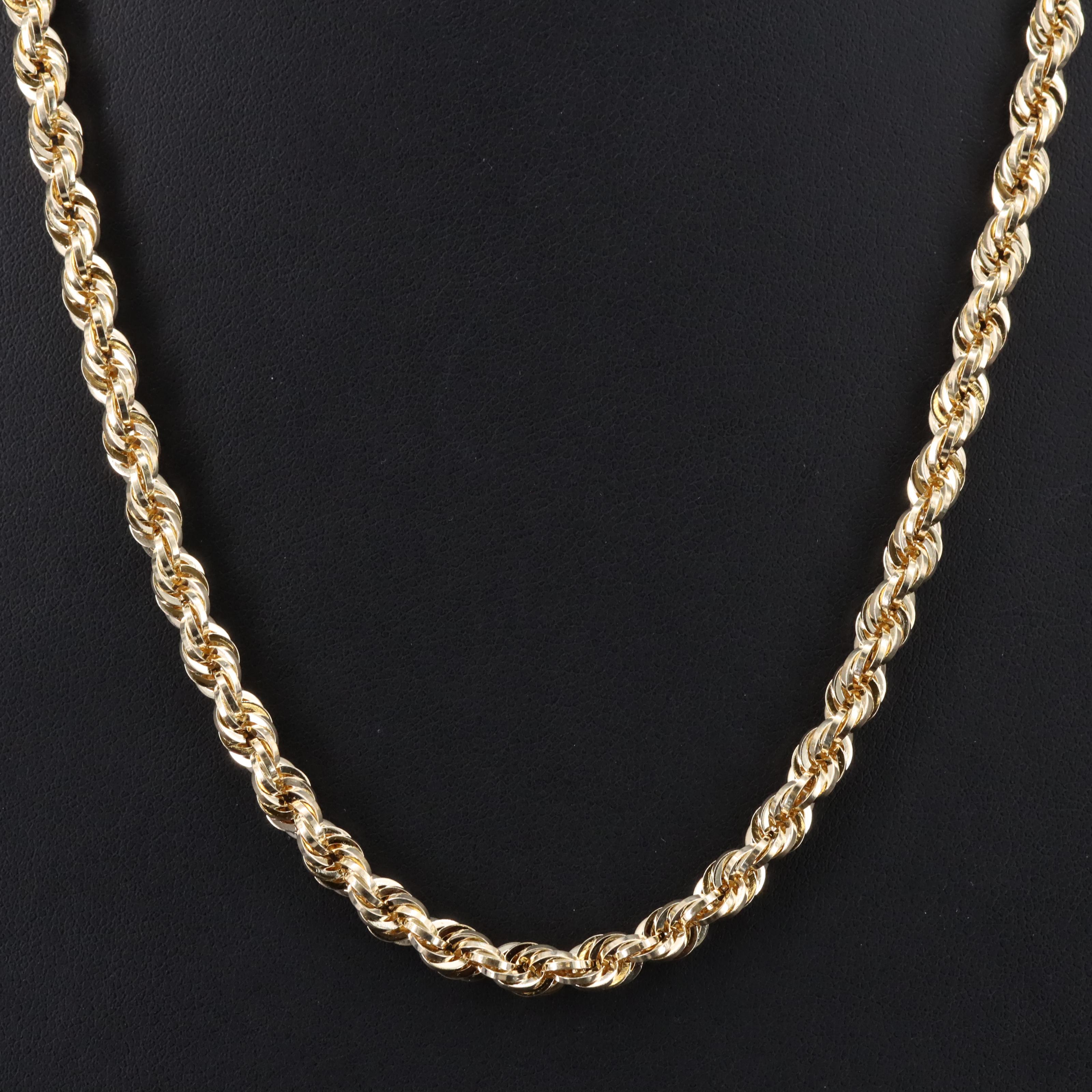 10K Rope Chain Necklace