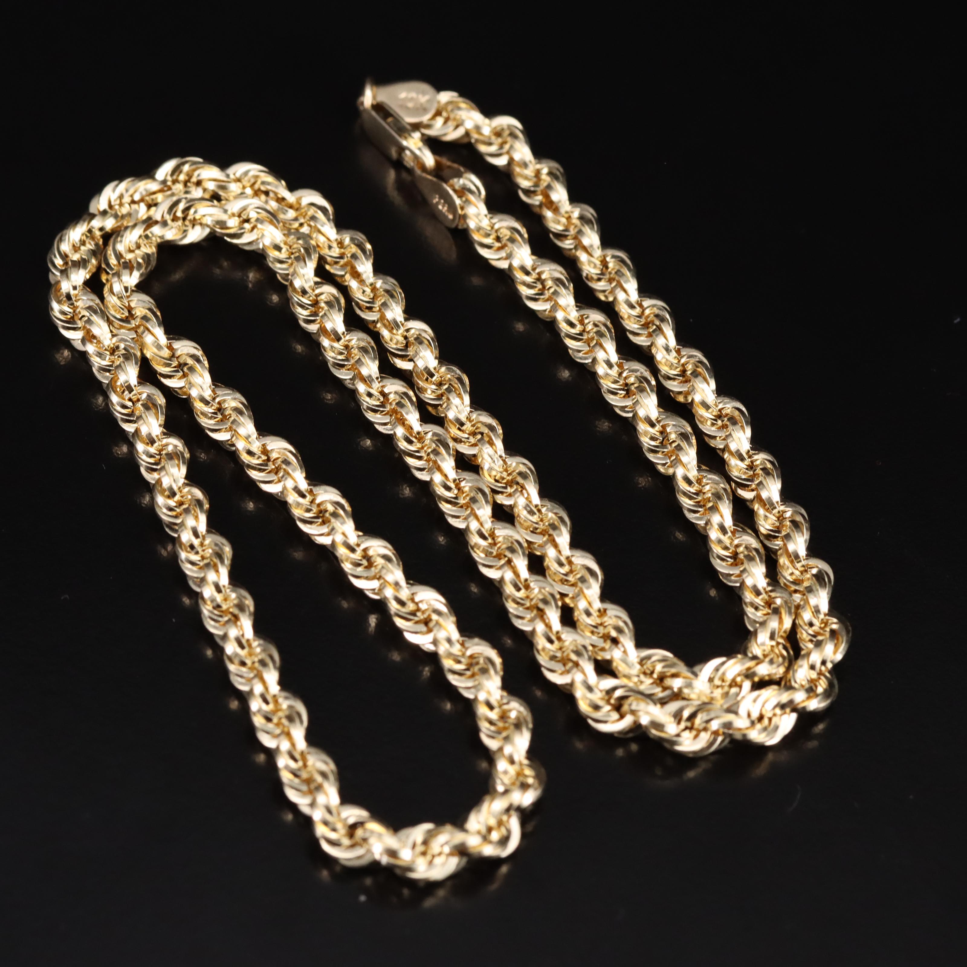 10K Rope Chain Necklace