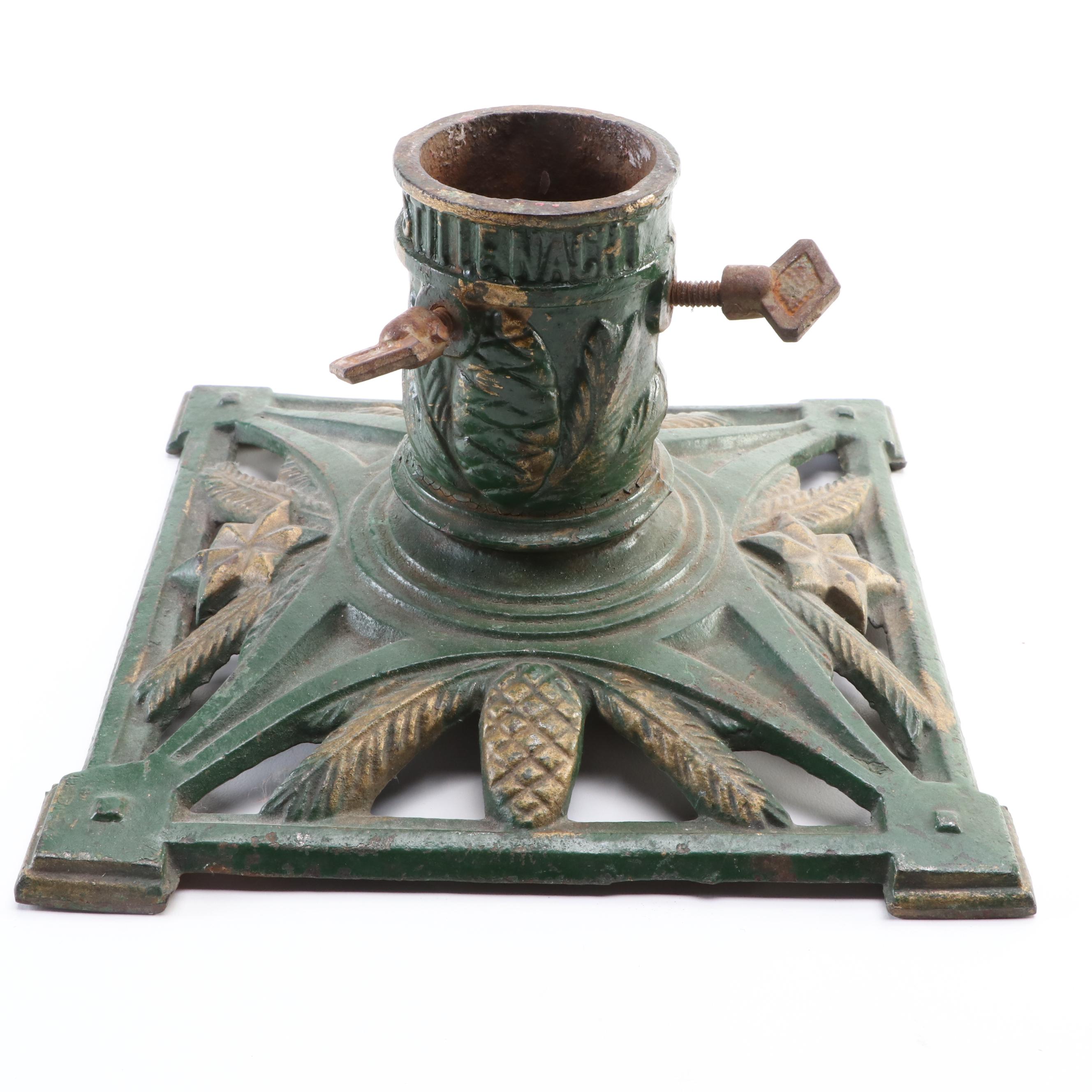 Art Deco Style Painted Cast Iron Christmas Tree Stands, Early to Mid-20th C.