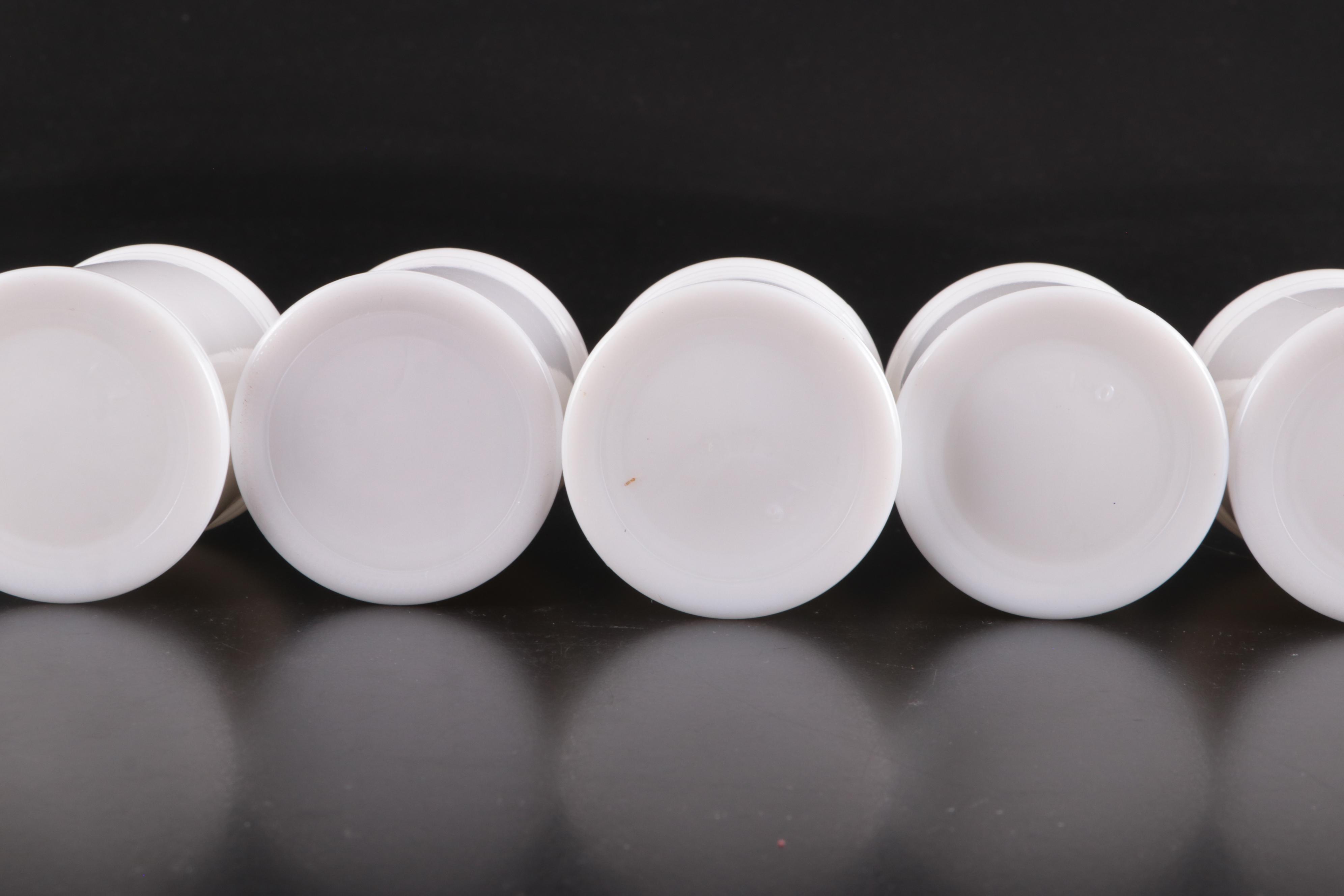Set of Milk Glass Apothecary Jars