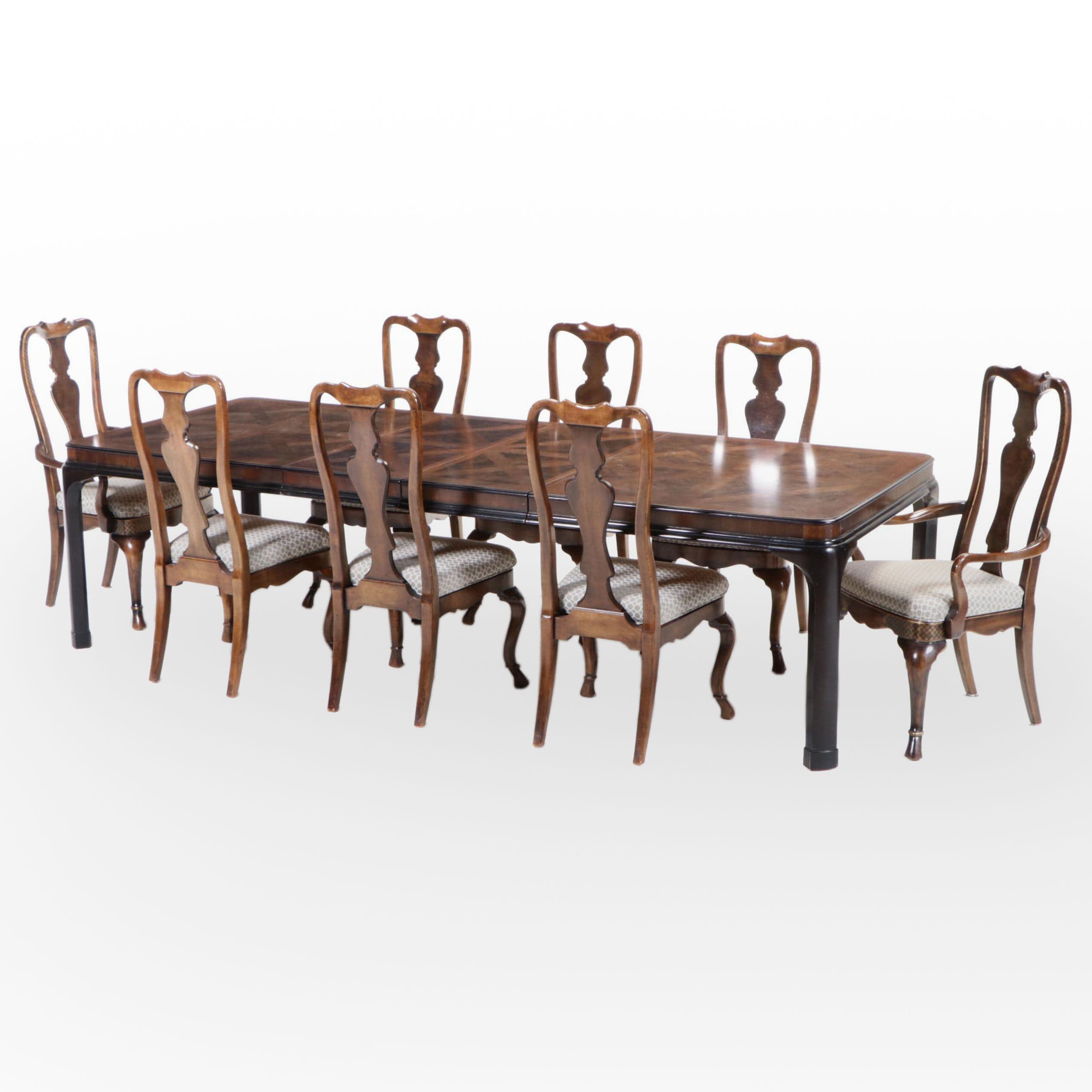 Drexel-Heritage Queen Anne Style Dining Set, Late 20th Century