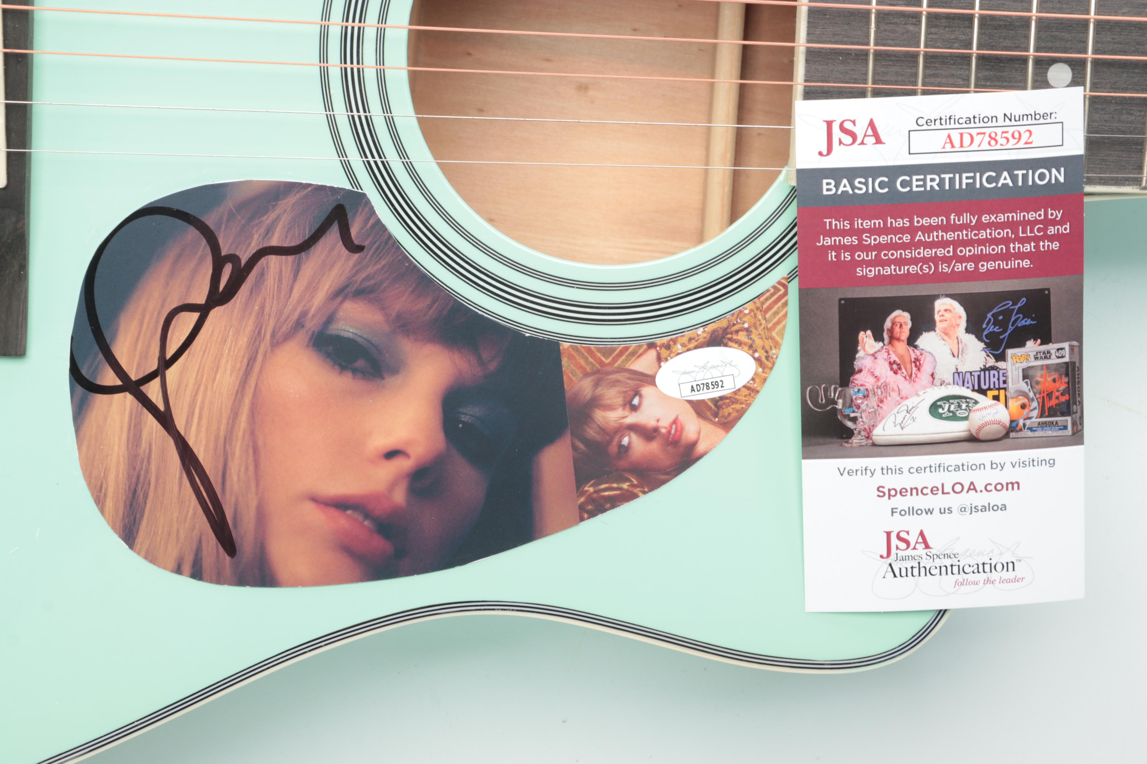Taylor Swift Decal-Signed Acoustic Guitar with Gig Bag, Capo, and More