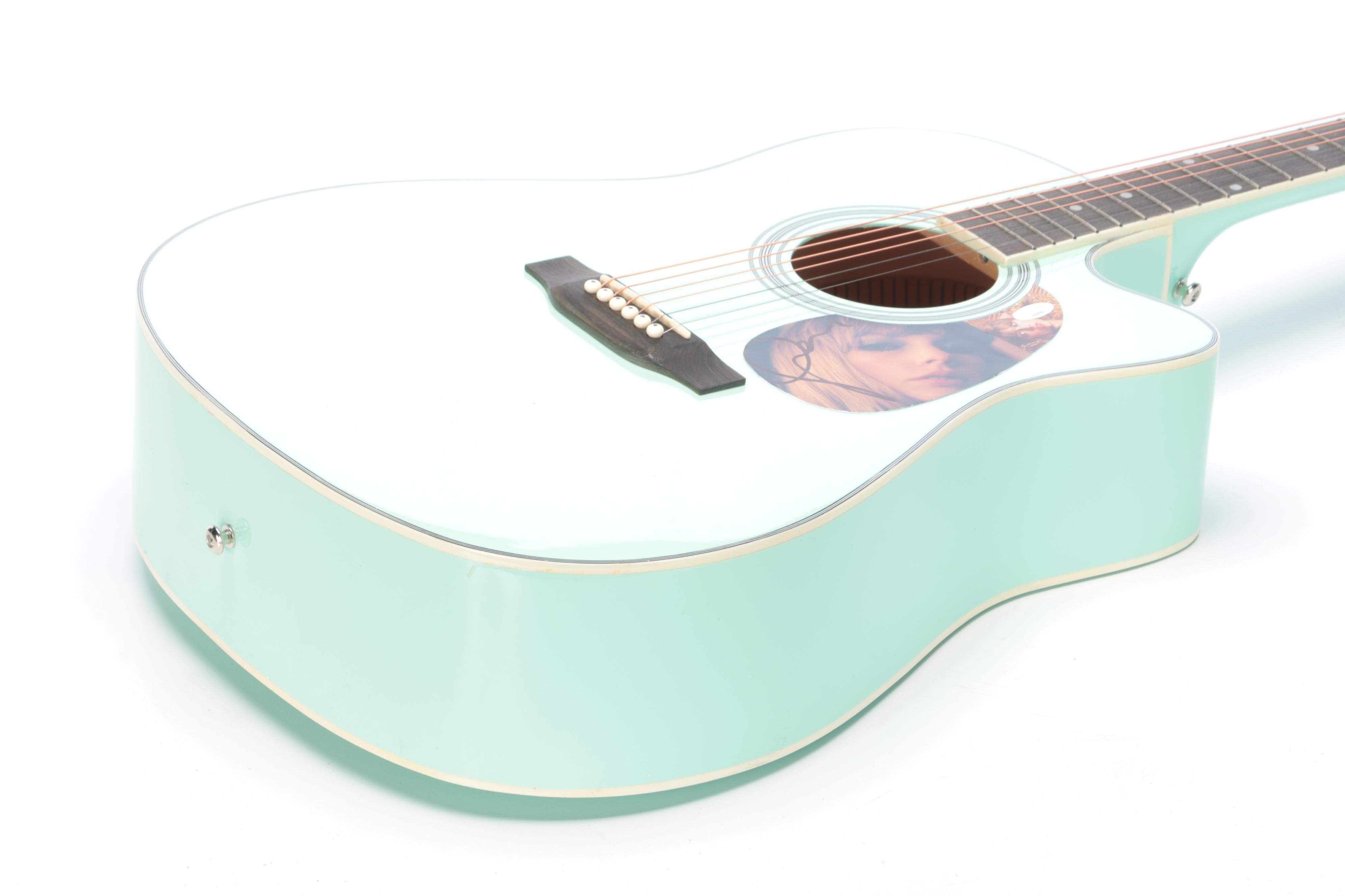 Taylor Swift Decal-Signed Acoustic Guitar with Gig Bag, Capo, and More