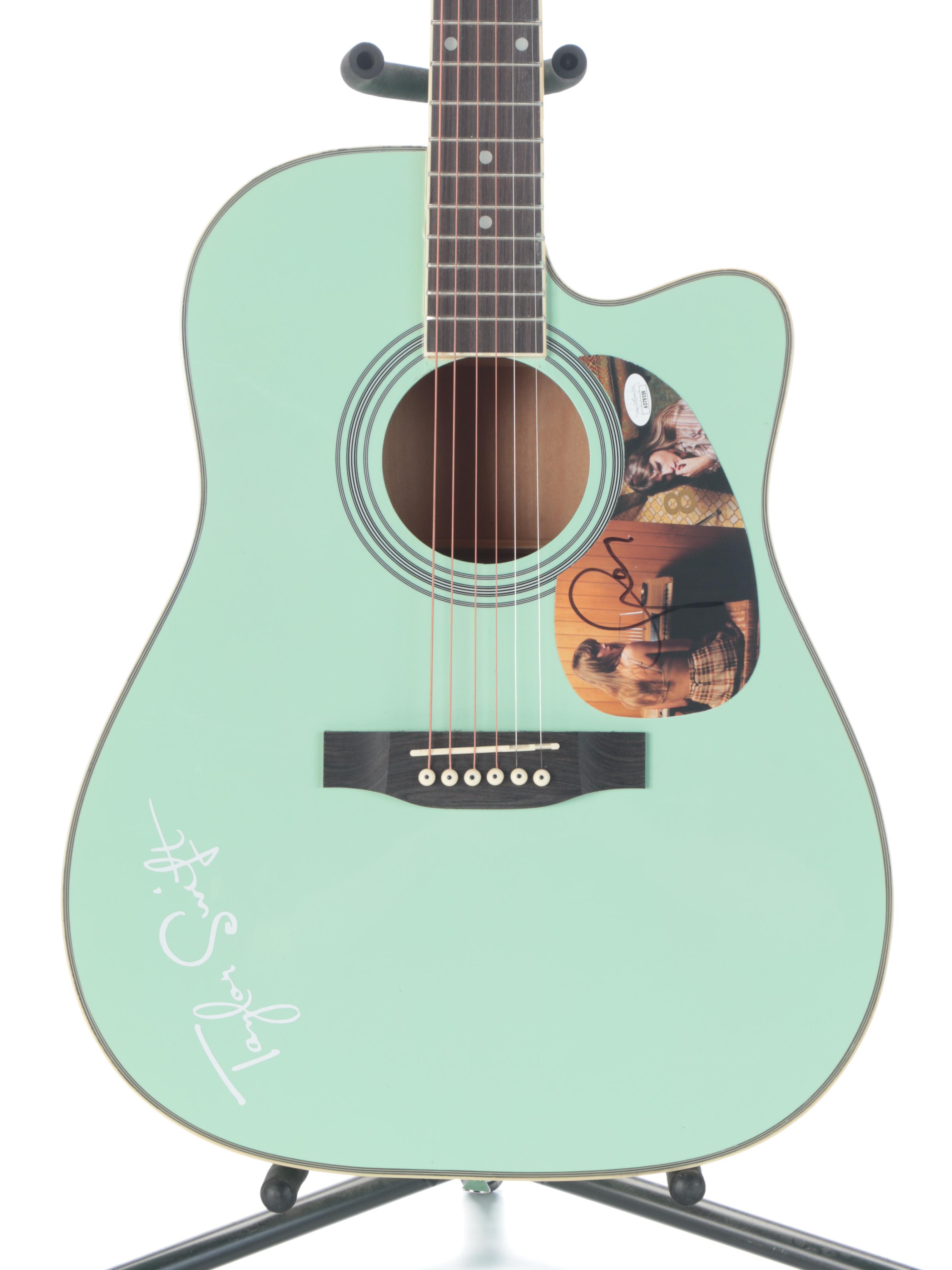 Taylor Swift Decal-Signed BCP Acoustic Guitar with Gig Bag, Capo and More