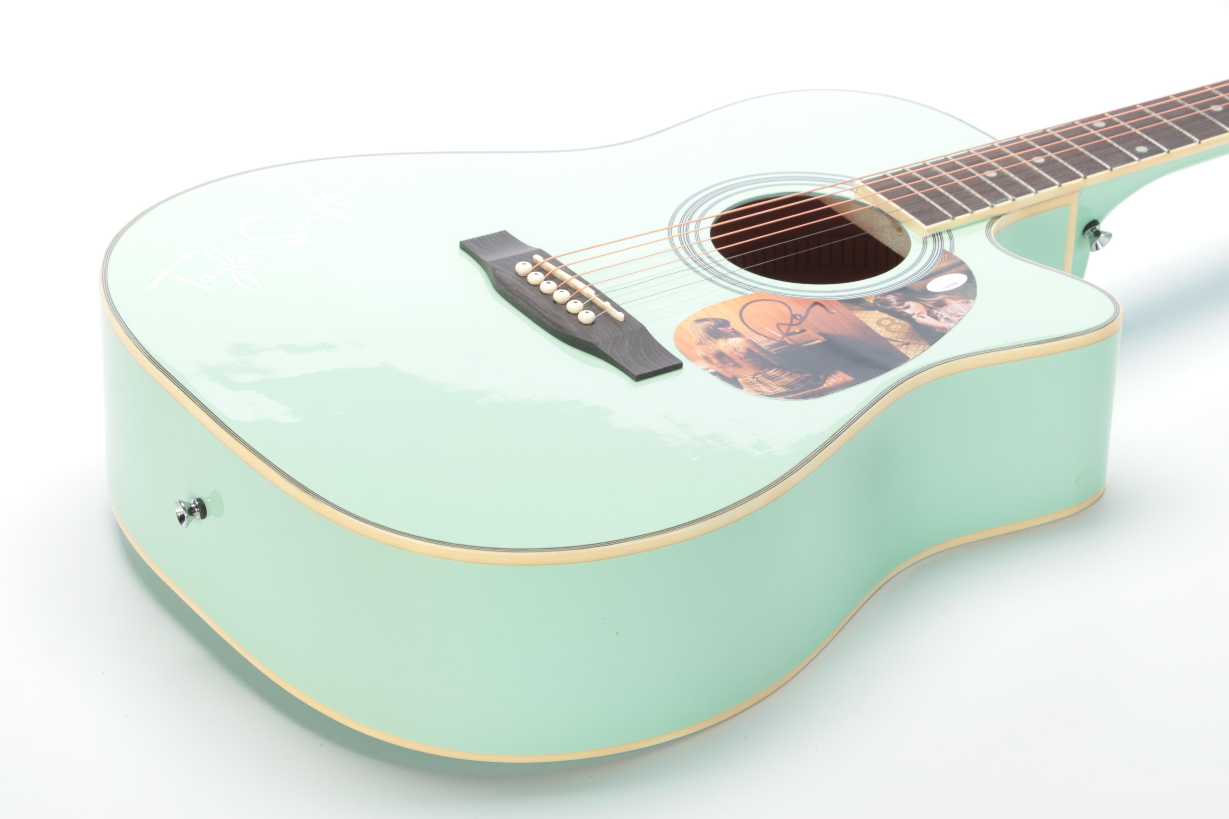 Taylor Swift Decal-Signed BCP Acoustic Guitar with Gig Bag, Capo and More