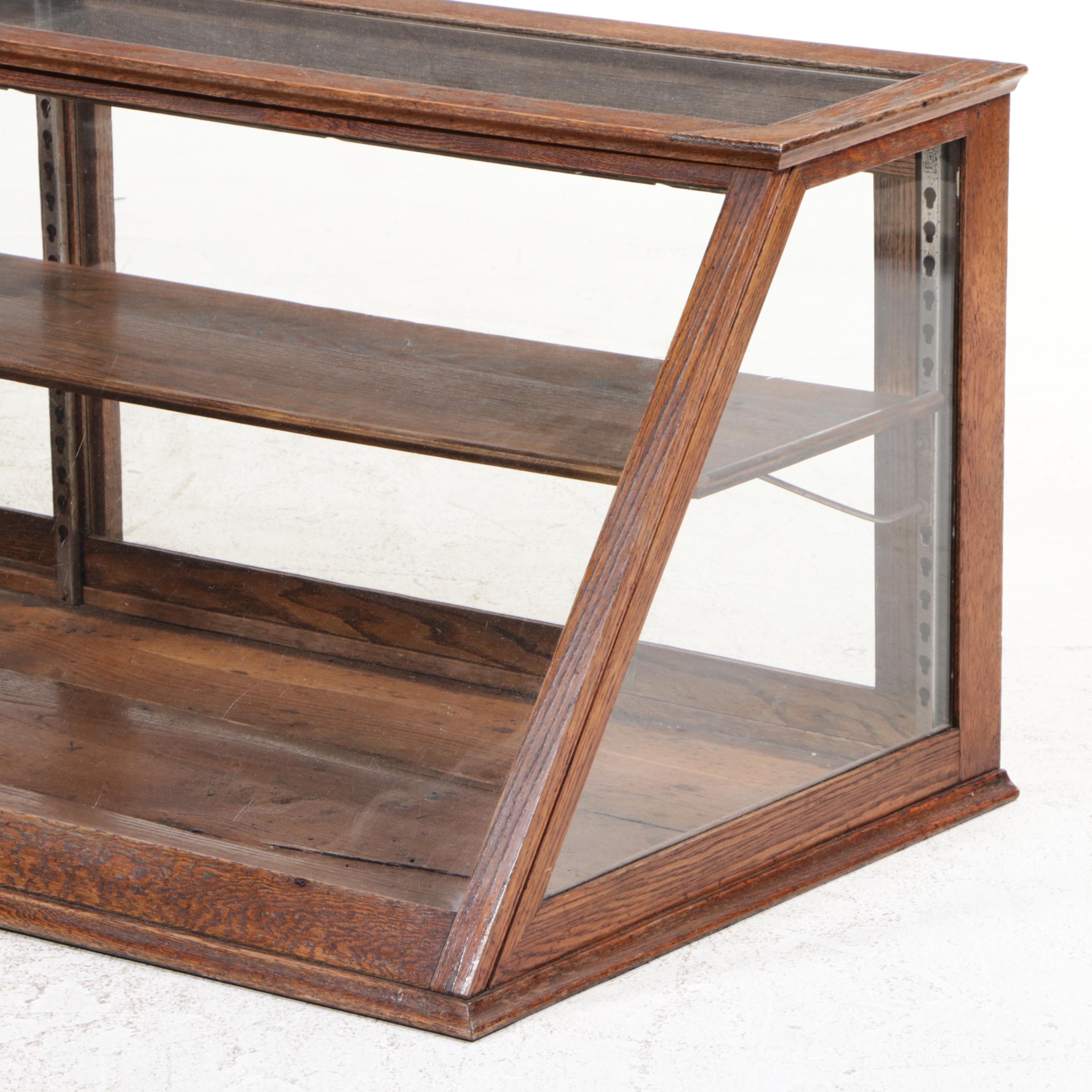 Oak and Glass Counter Top Display Cabinet, Early 20th Century