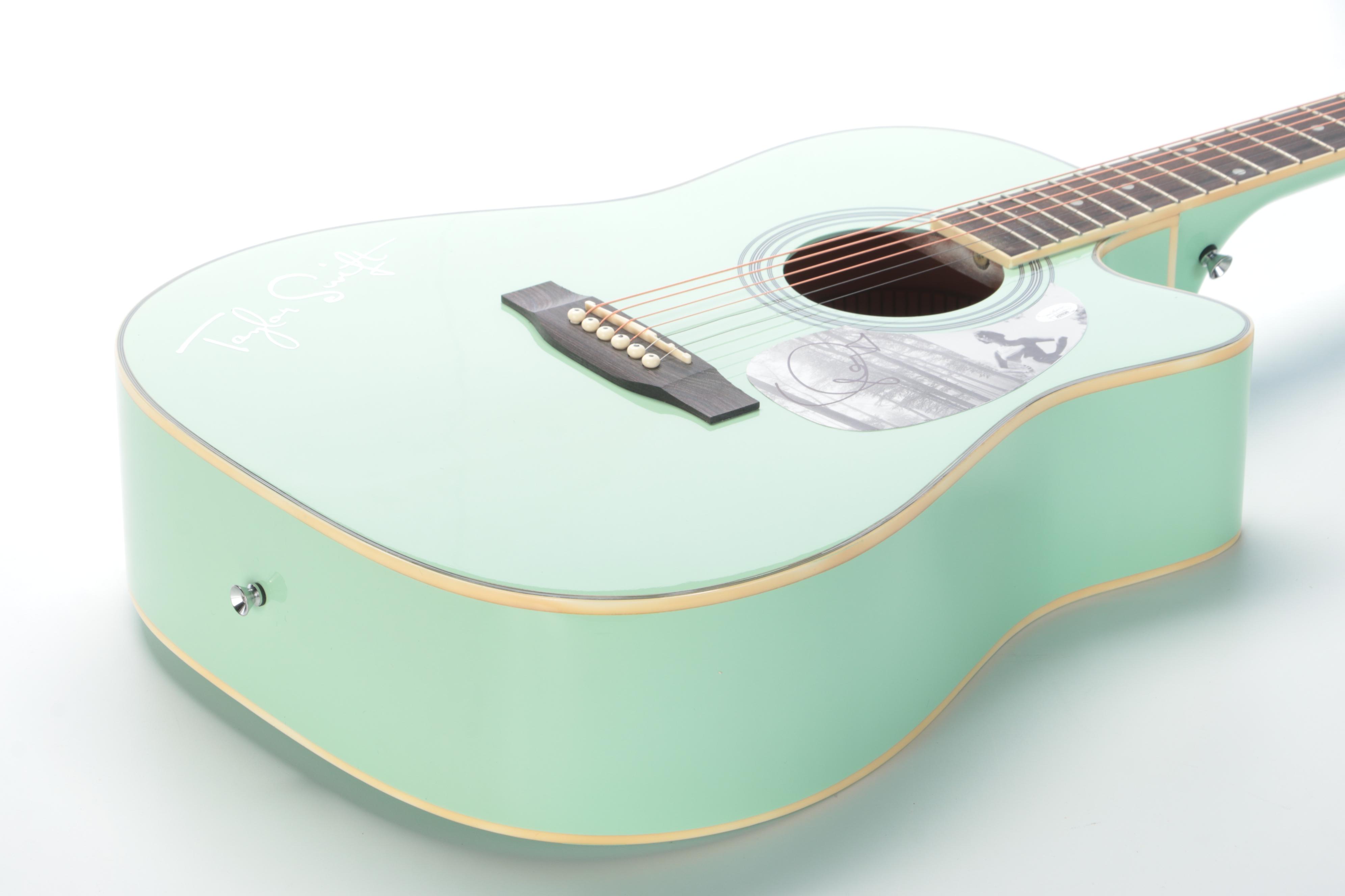 Taylor Swift Decal-Signed BCP Acoustic Guitar with Gig Bag, Capo, and More