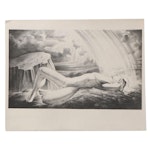 Lynd Ward Art Deco Lithograph of Reclining Male Nude