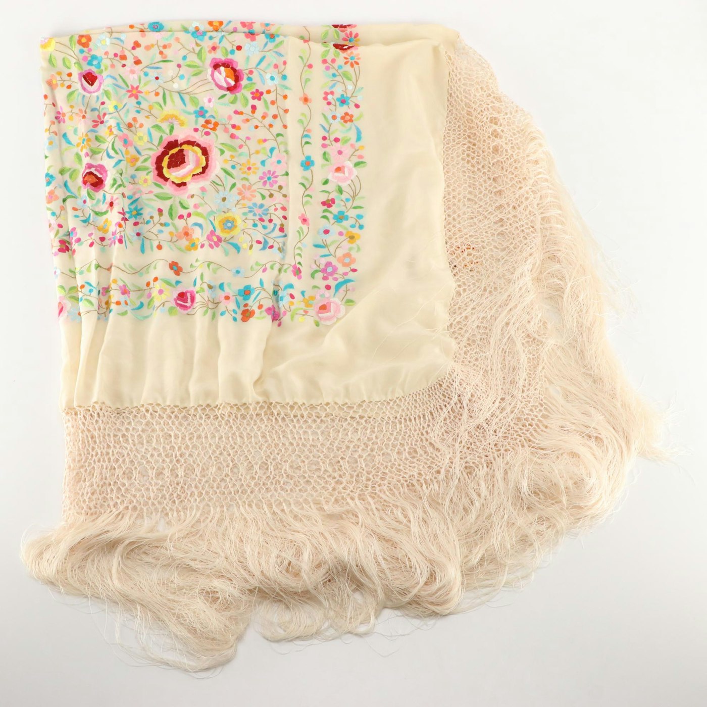 Manton and Other Hand Embroidered Silk Piano Shawls | EBTH