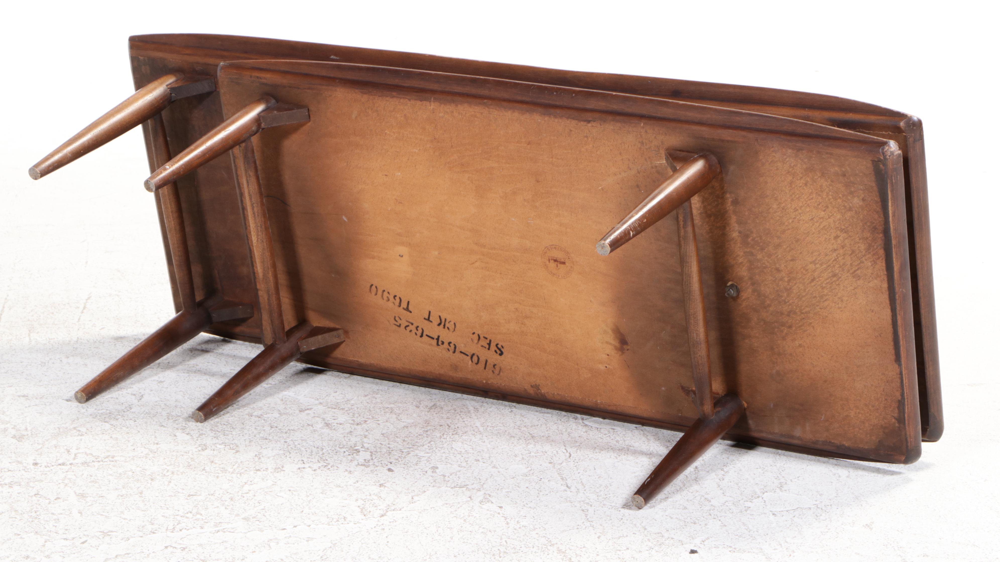 Bassett Furniture "Artisan" Mid Century Modern Walnut Switchblade Coffee Table