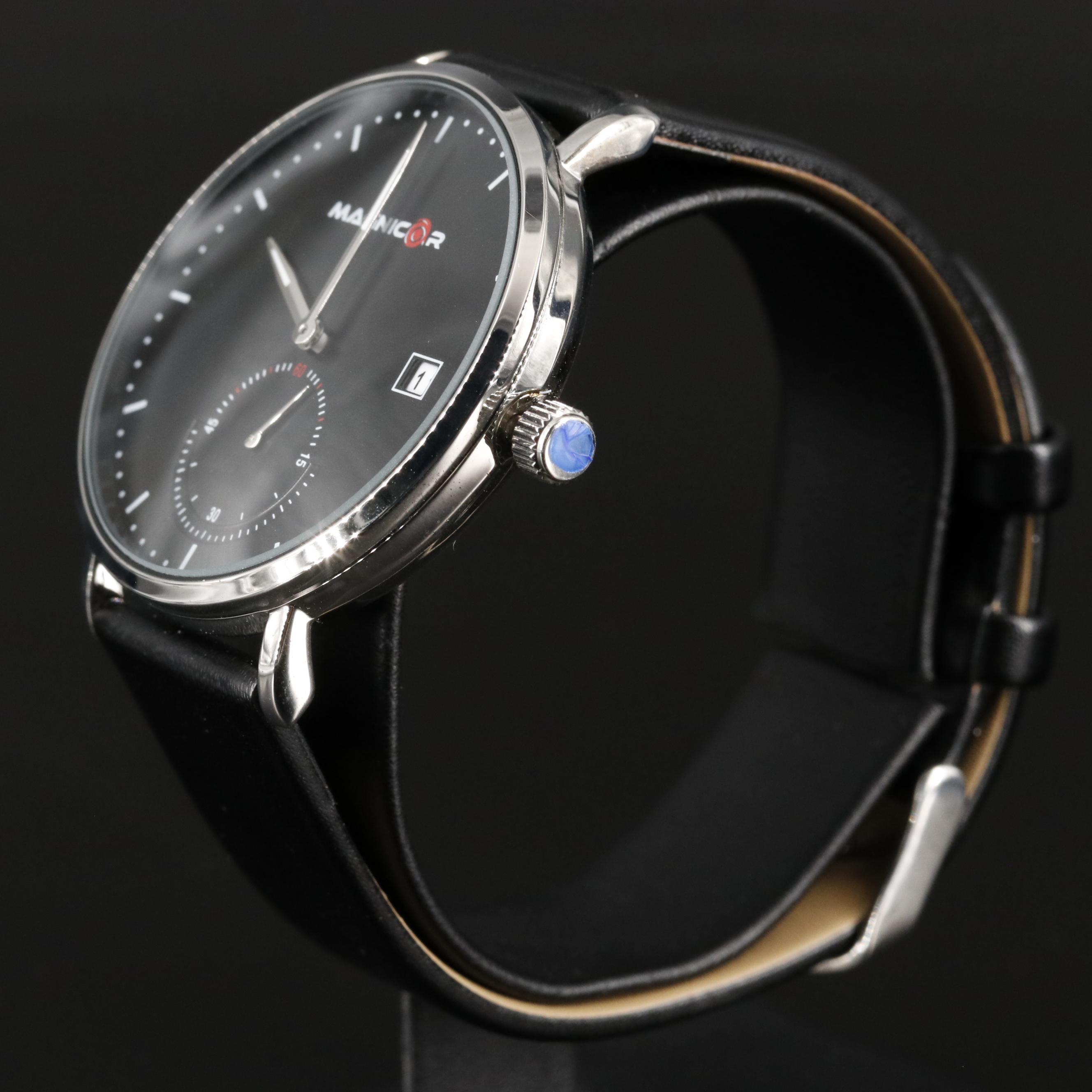 Magnicor Quartz Analog Watch with Black Dial and Strap