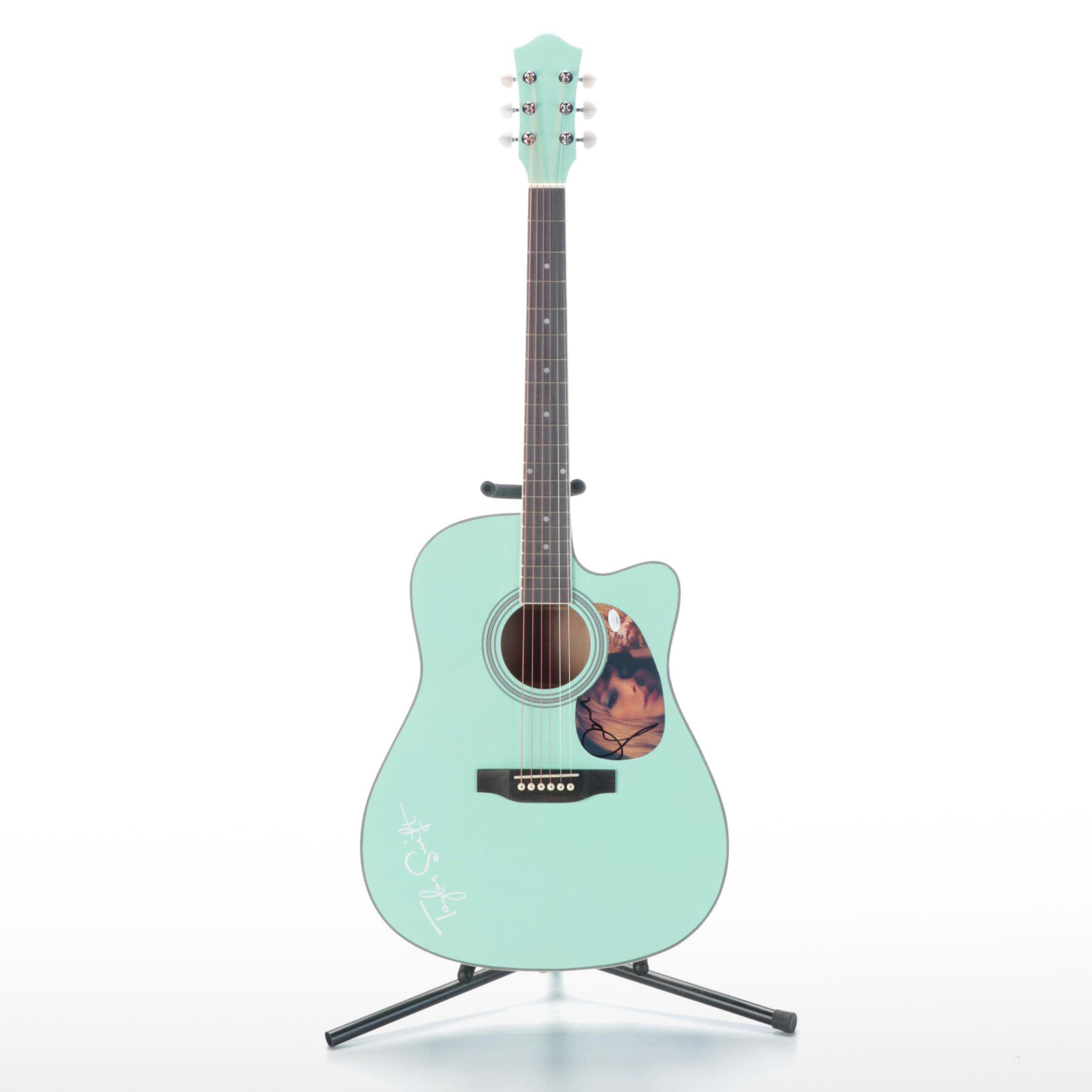 Taylor Swift Decal-Signed Acoustic Guitar with Gig Bag, Capo, and More