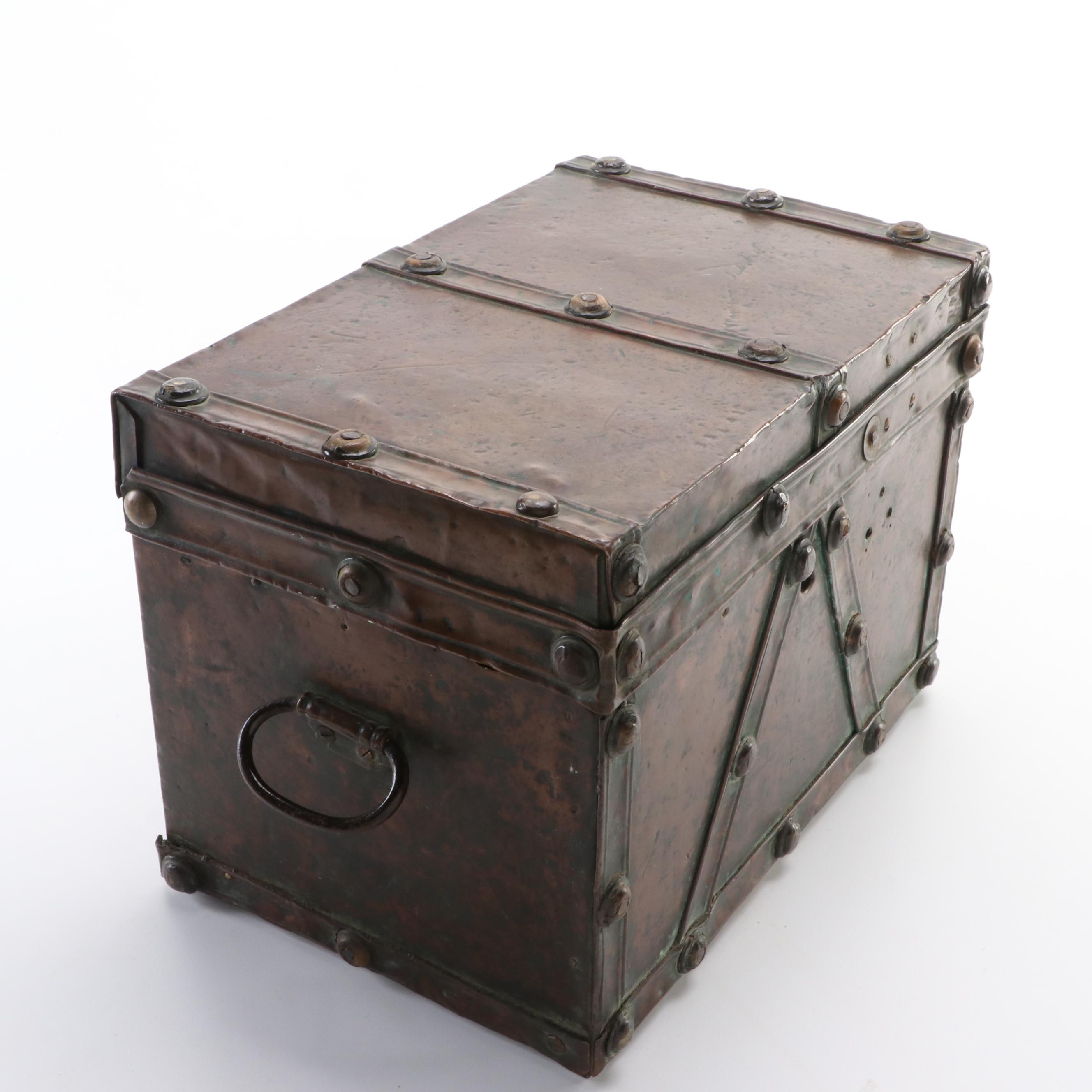 Copper Clad Wooden Box, 19th Century