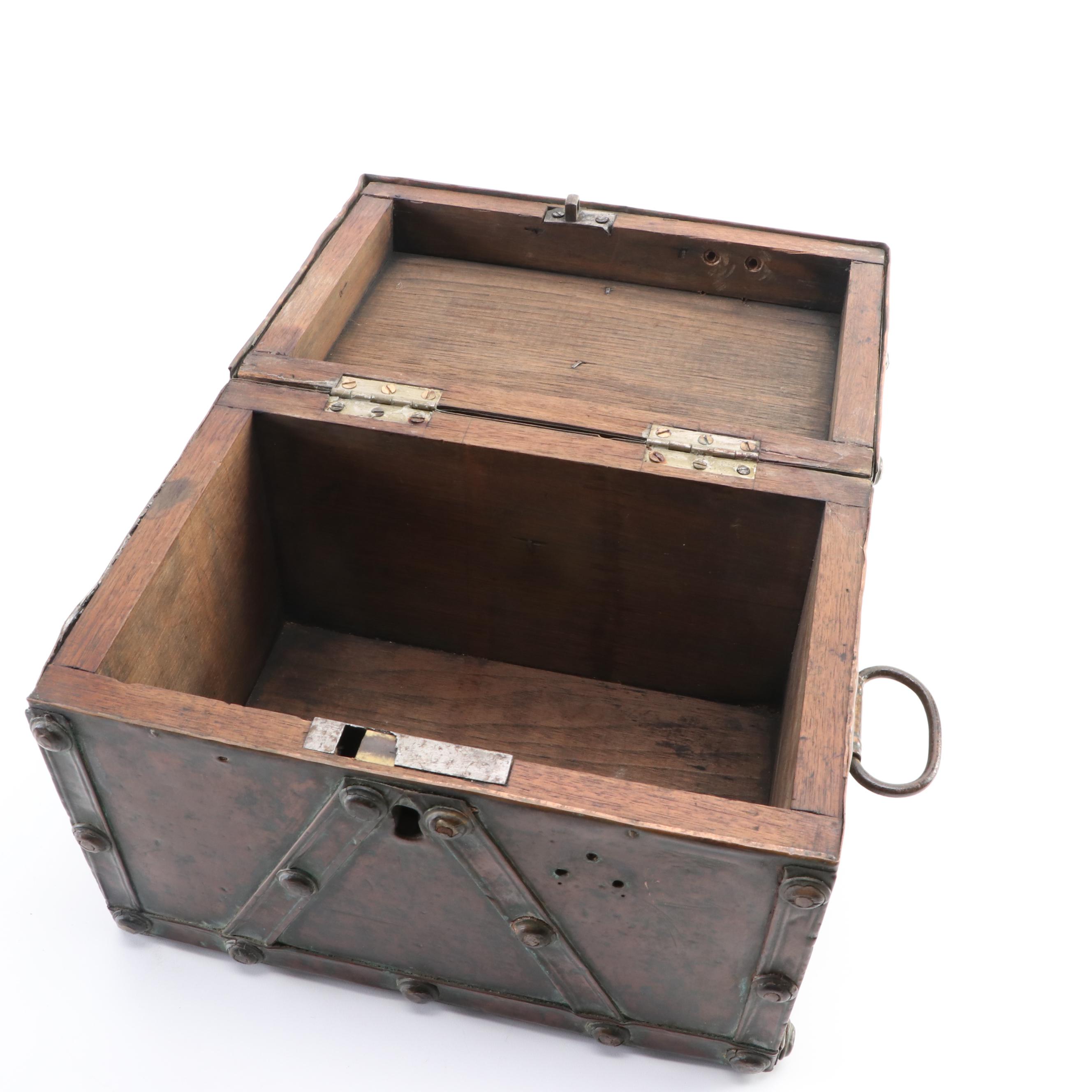 Copper Clad Wooden Box, 19th Century