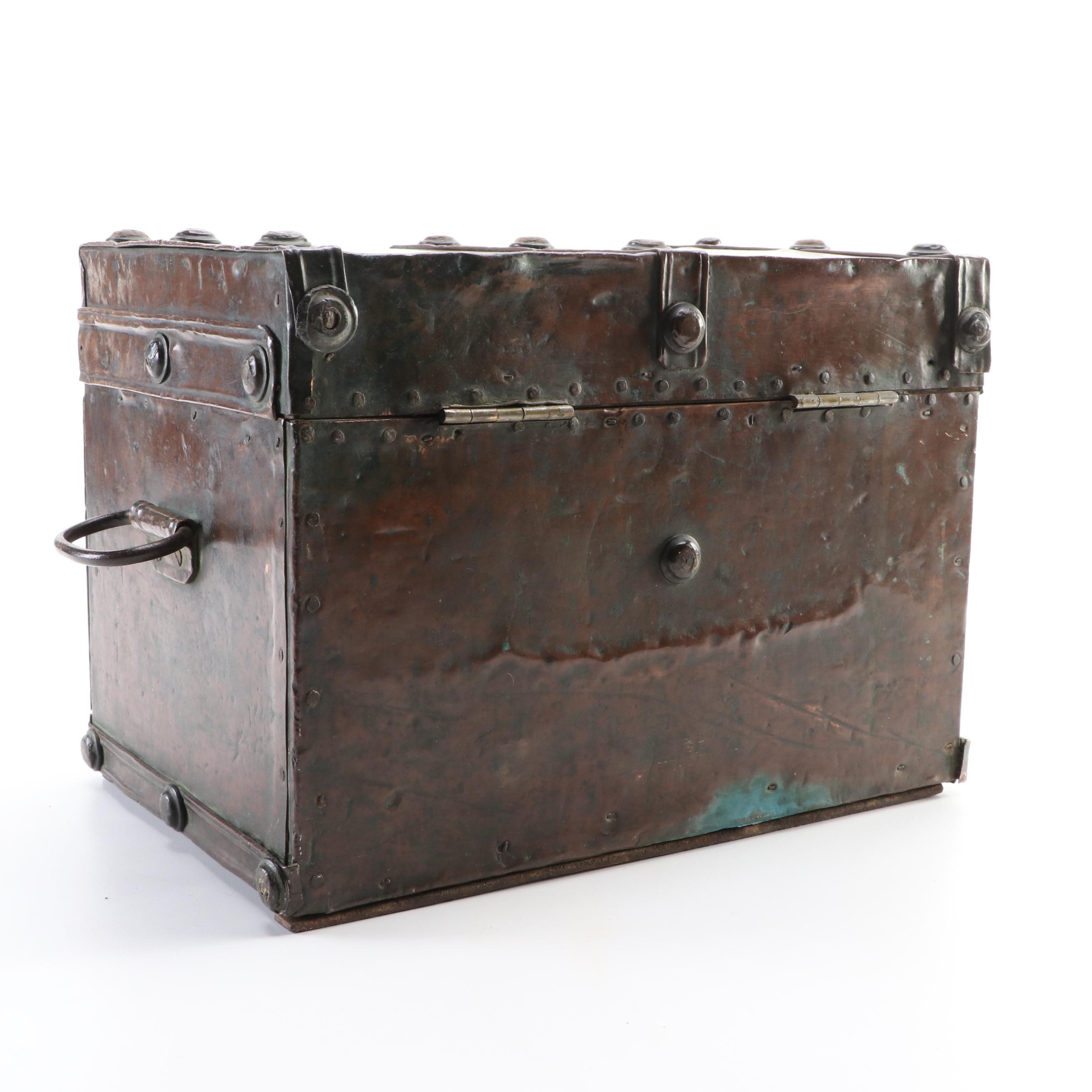 Copper Clad Wooden Box, 19th Century