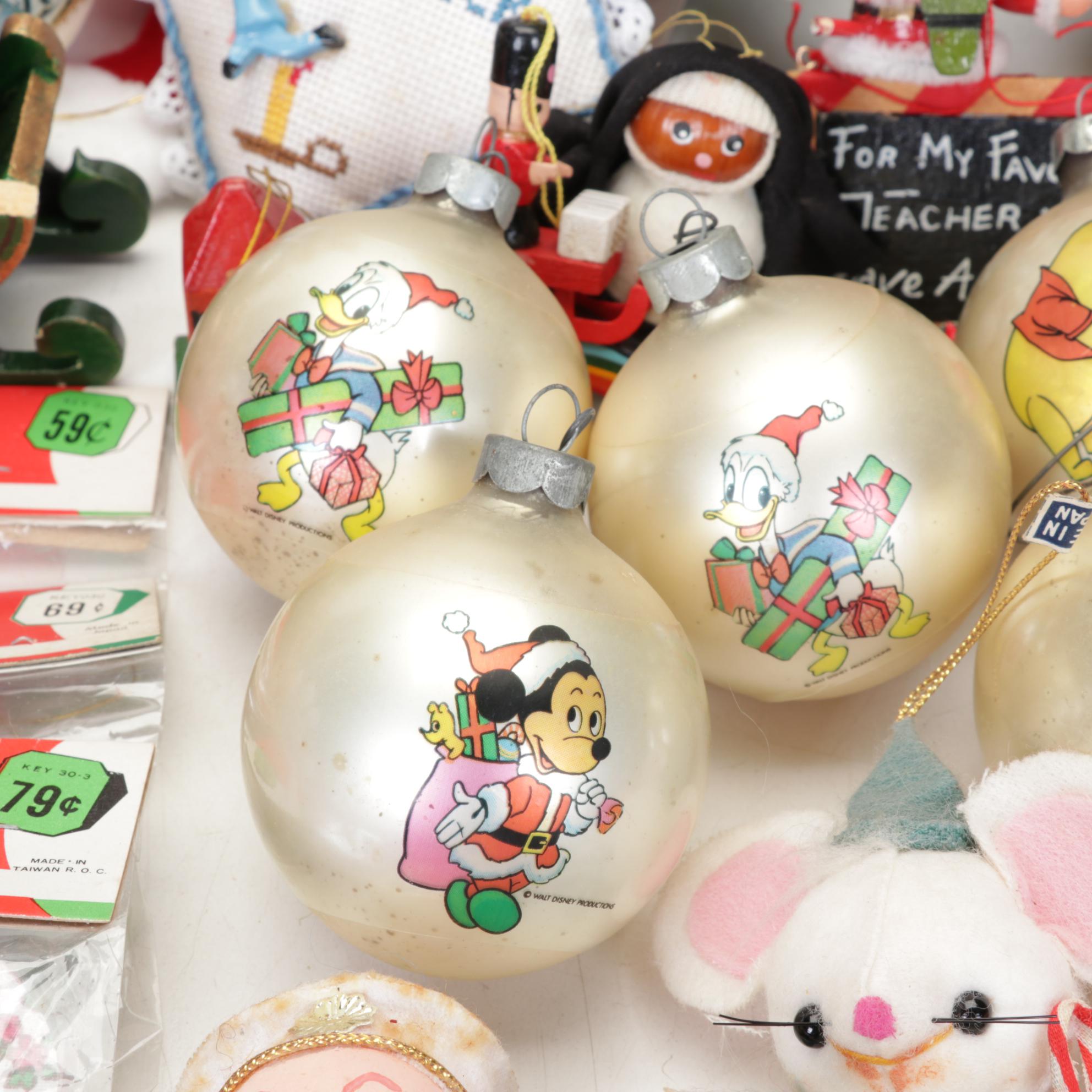 Illuminated Ceramic Christmas Tree and Ornament Collection Including Disney