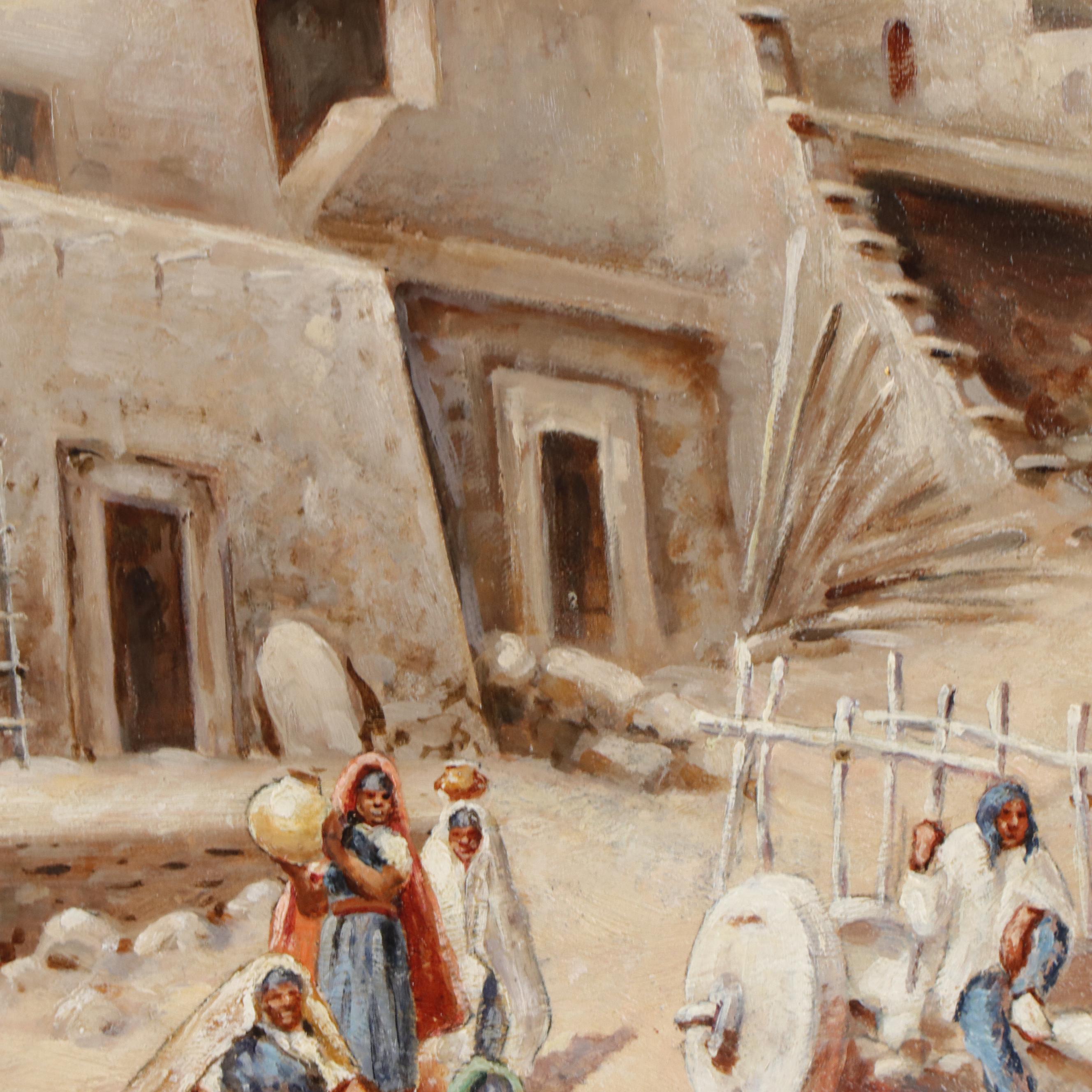 John Hauser Oil Painting "Pueblo Village," 1905