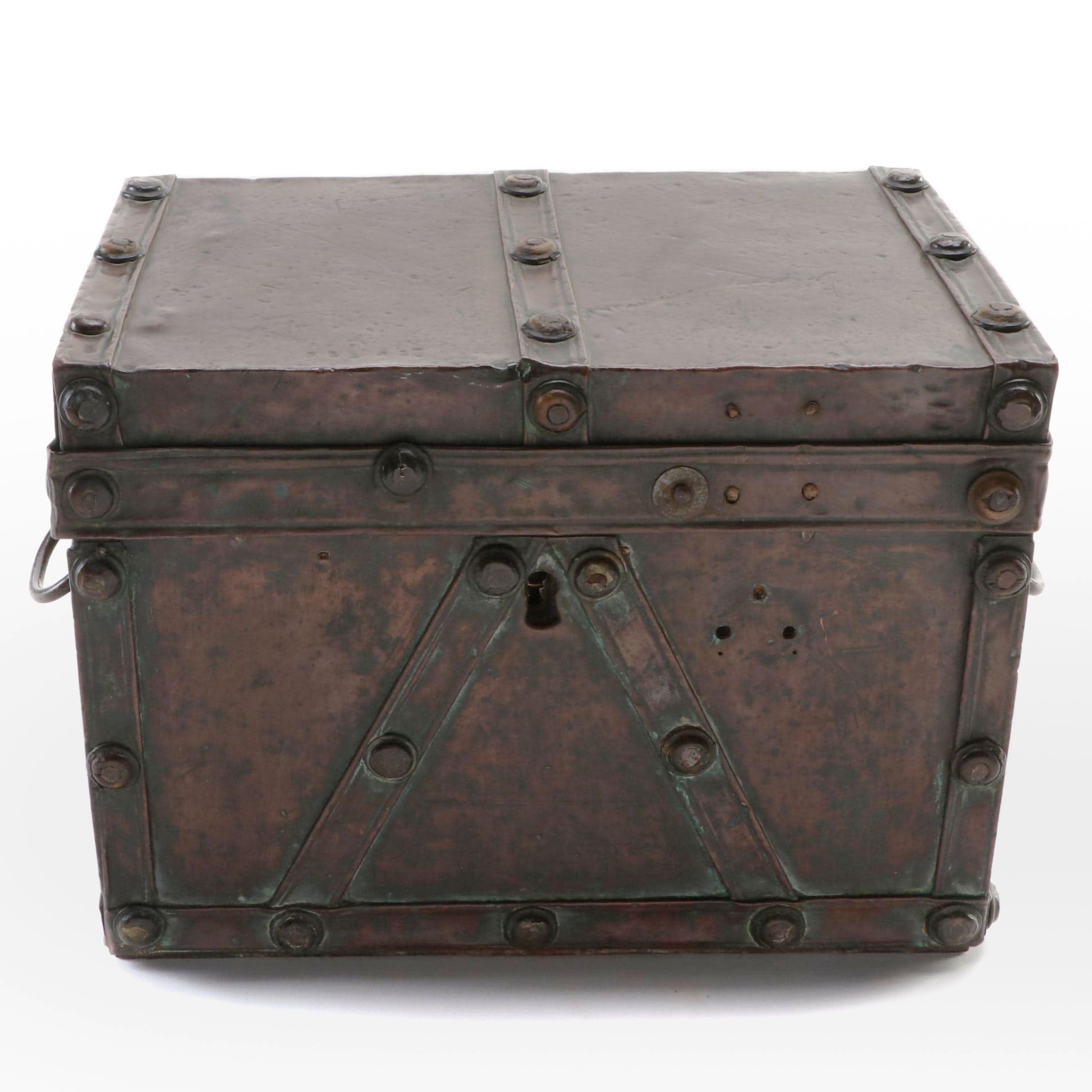 Copper Clad Wooden Box, 19th Century