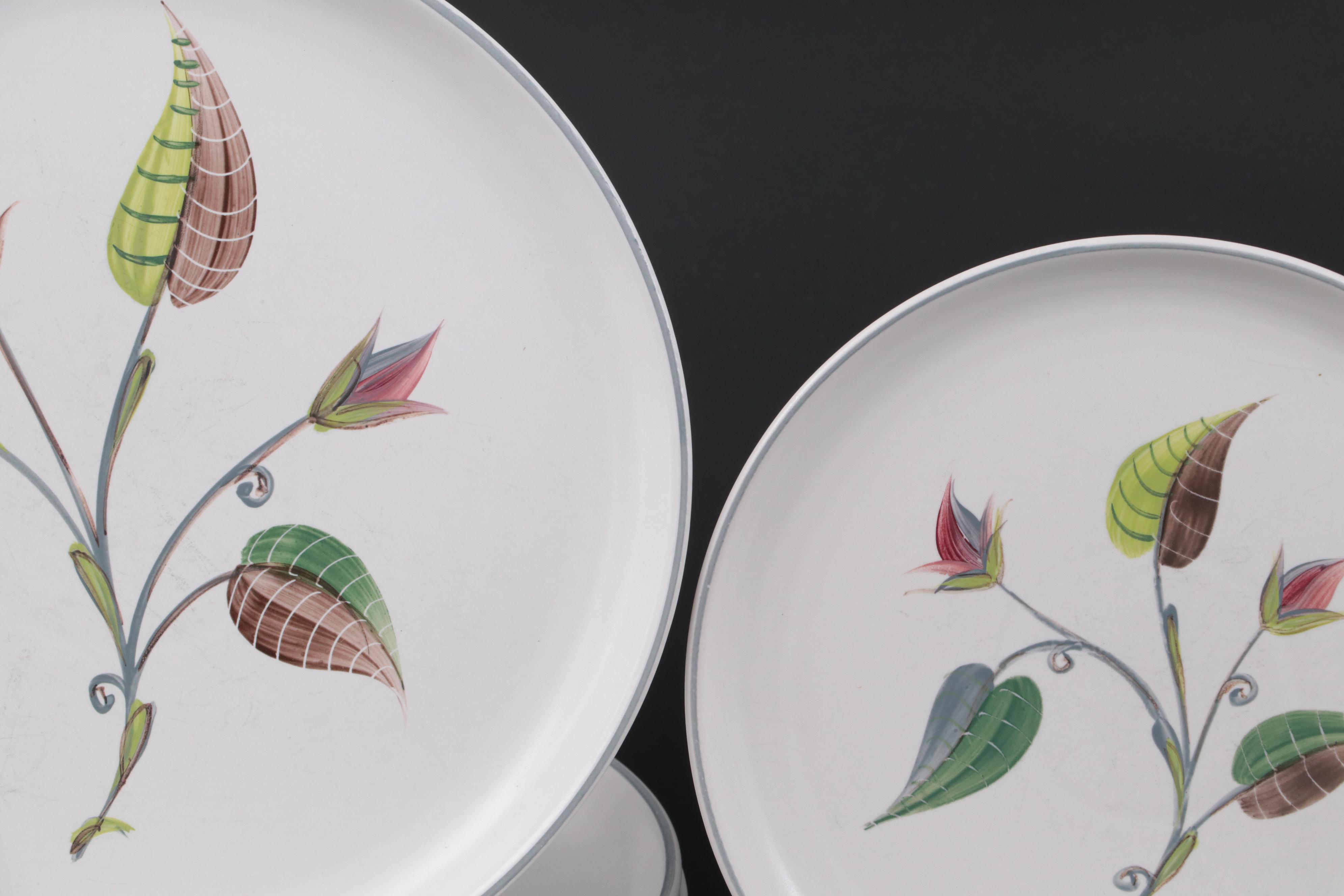 Denby "Spring" Hand-Painted Stoneware Mugs and Other Dinnerware