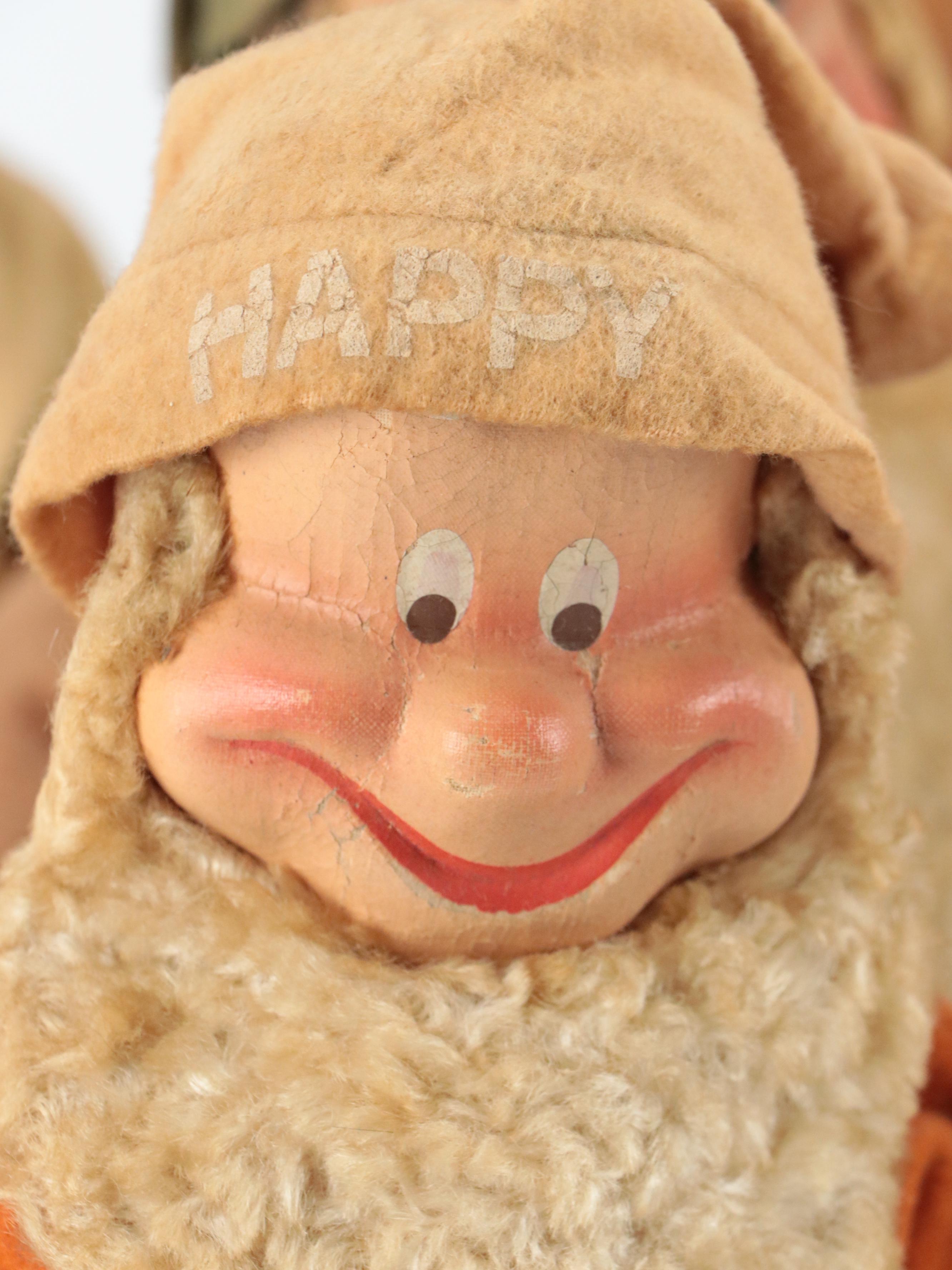 Ideal Novelty & Toy Co. Dopey with Other Snow White and Dwarf Dolls, circa 1937