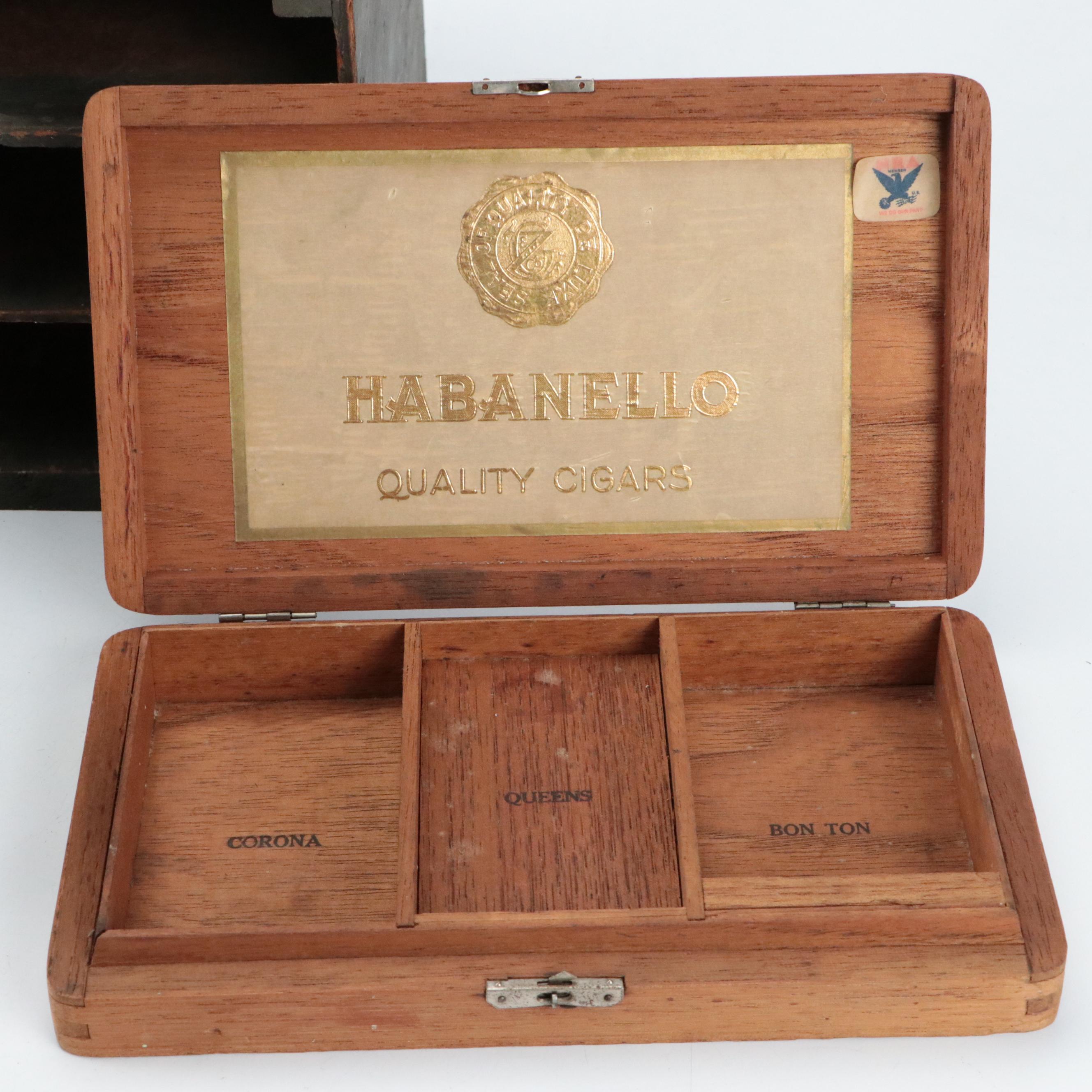 Cigar Box Collection with Storage Rack