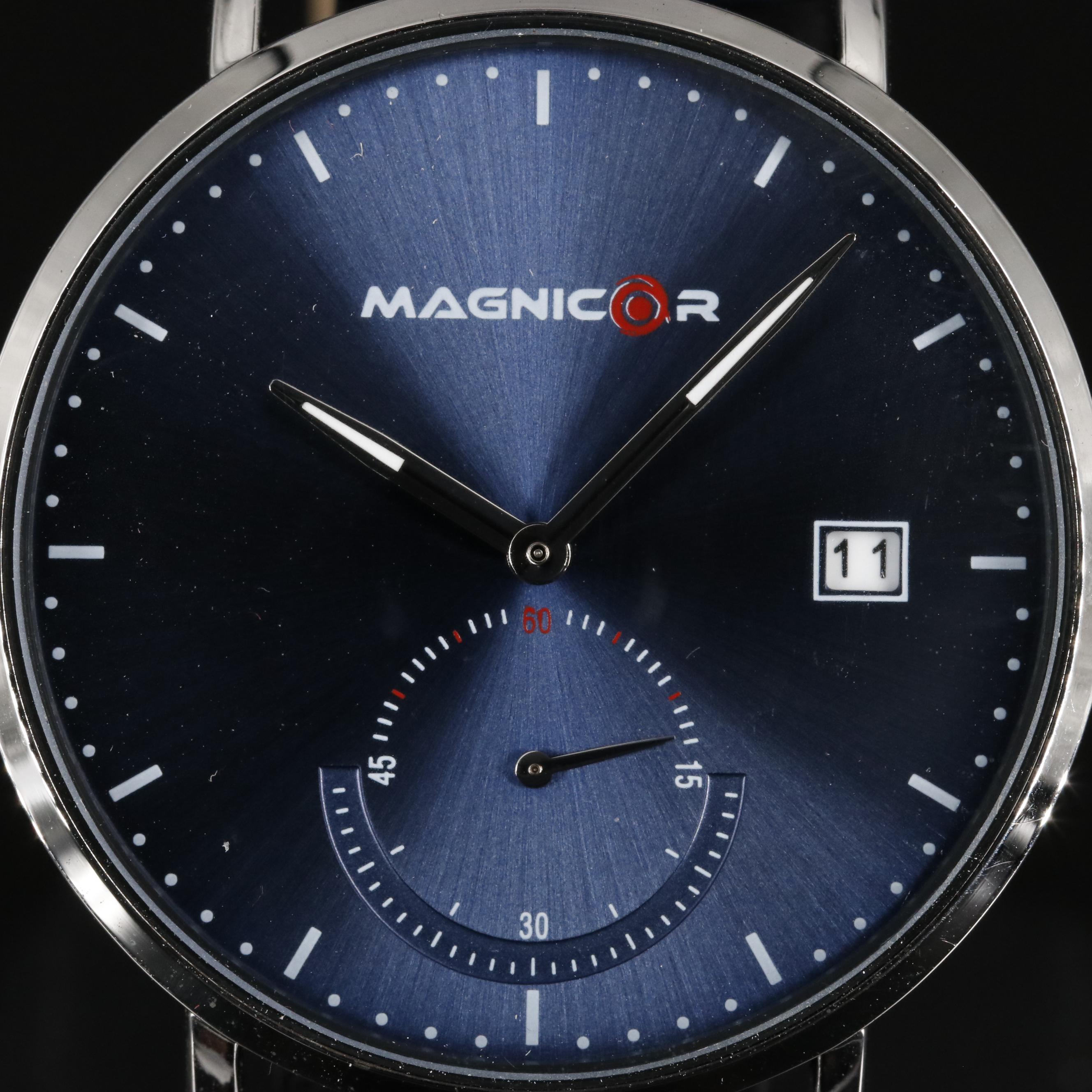 Magnicor Quartz Analog Watch with Blue Dial and Strap
