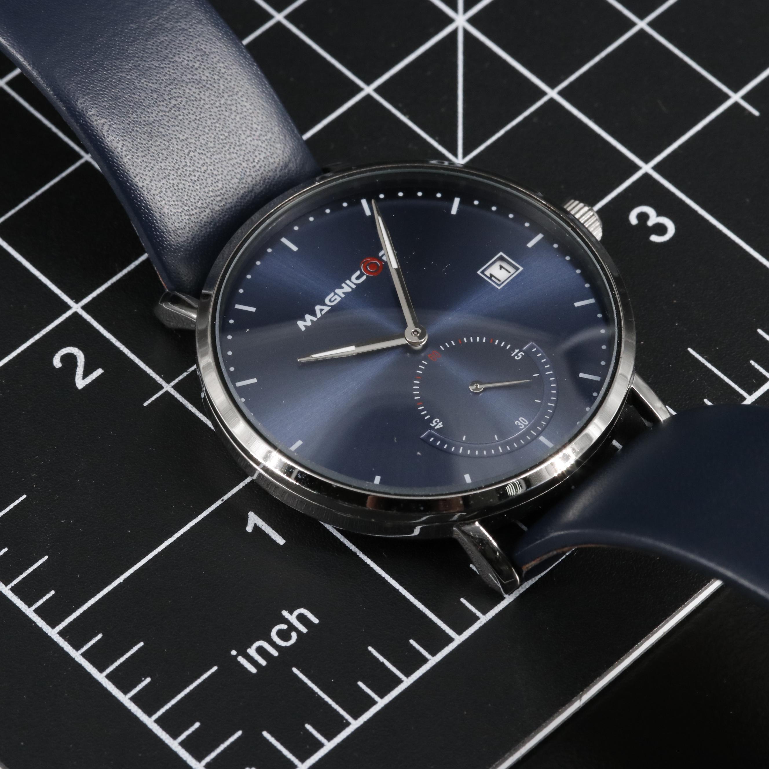 Magnicor Quartz Analog Watch with Blue Dial and Strap