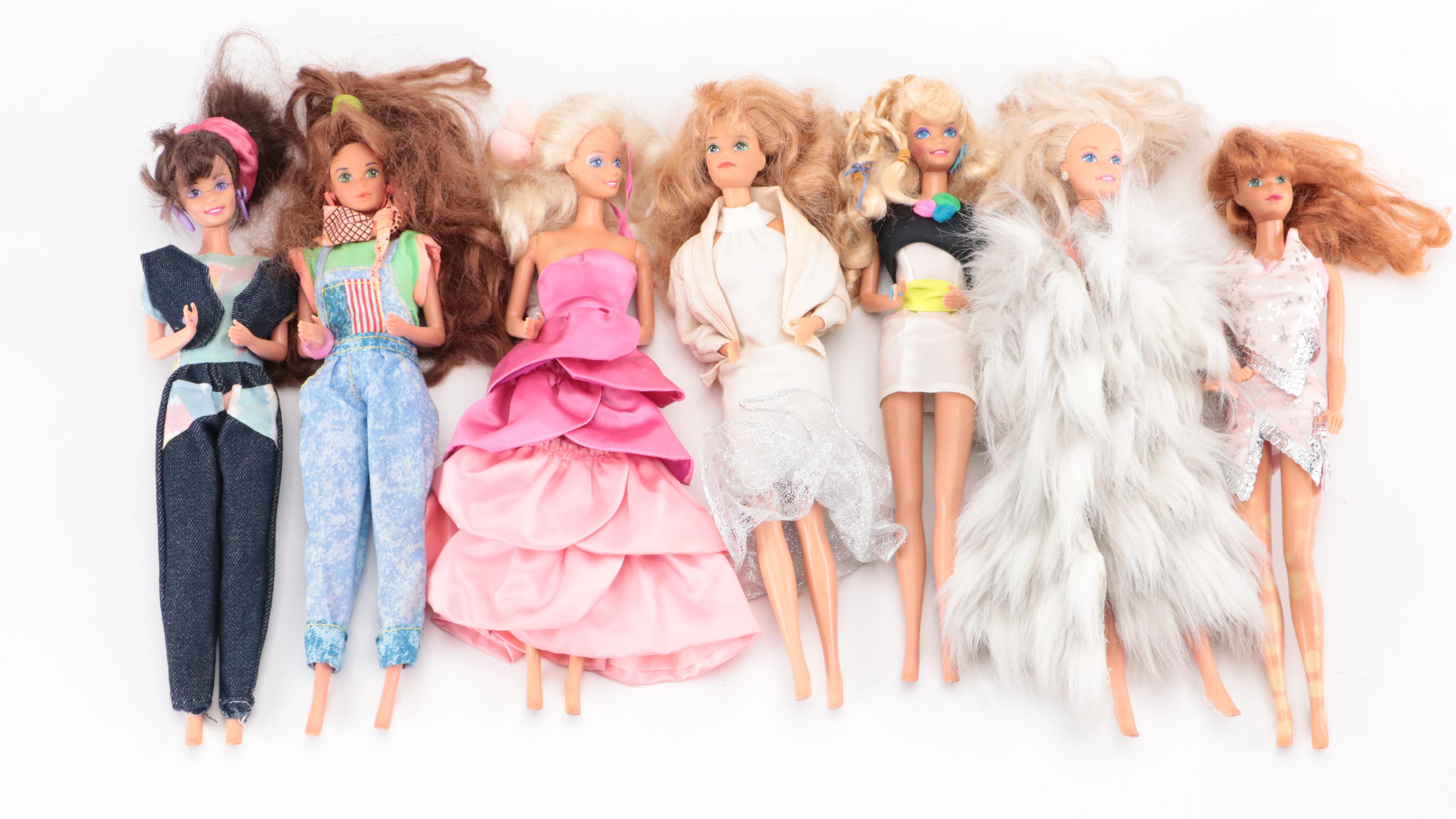 Mattel "Dance Club" and Other 1980s Barbie and Ken Dolls with Accessories