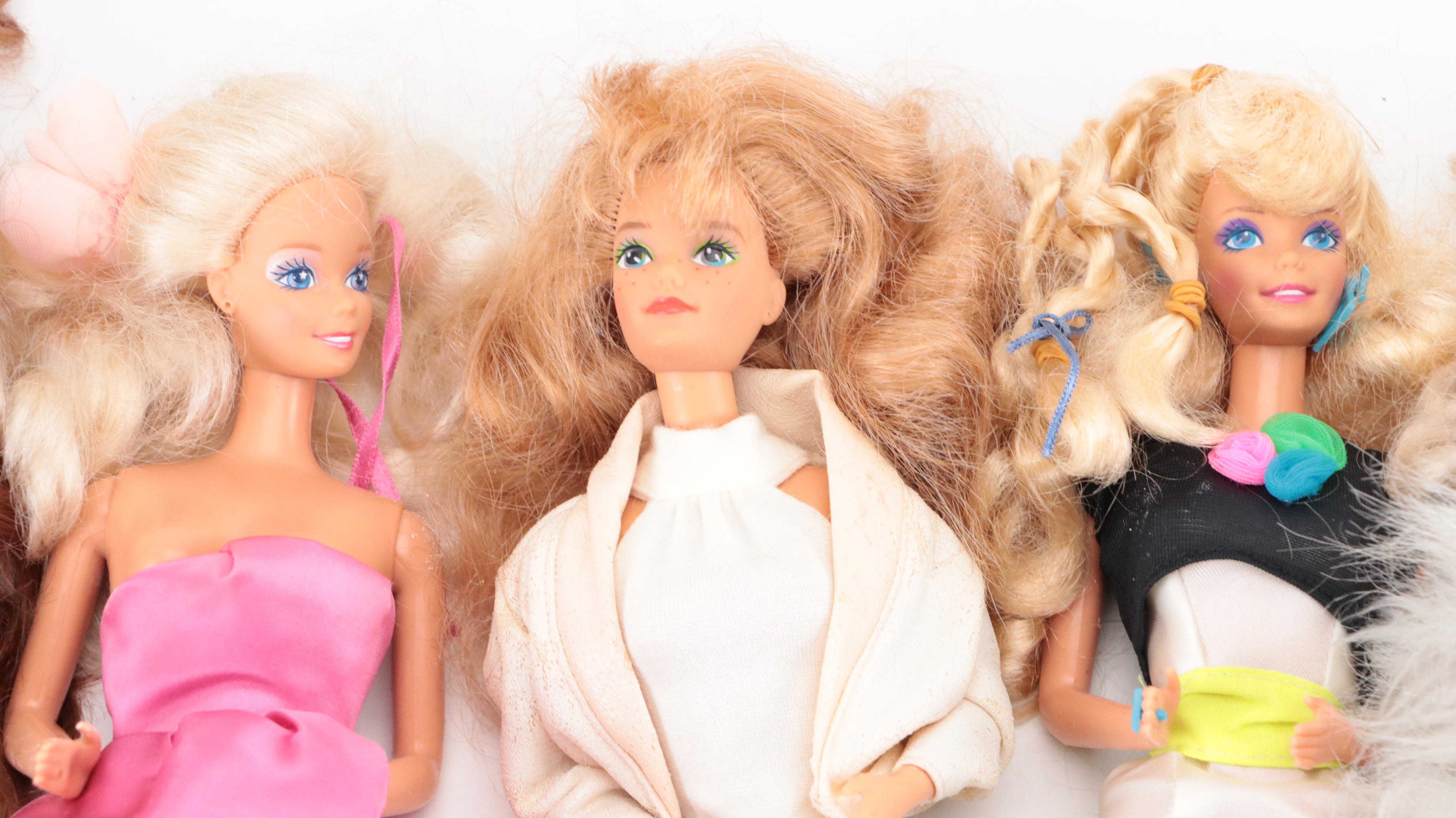 Mattel "Dance Club" and Other 1980s Barbie and Ken Dolls with Accessories