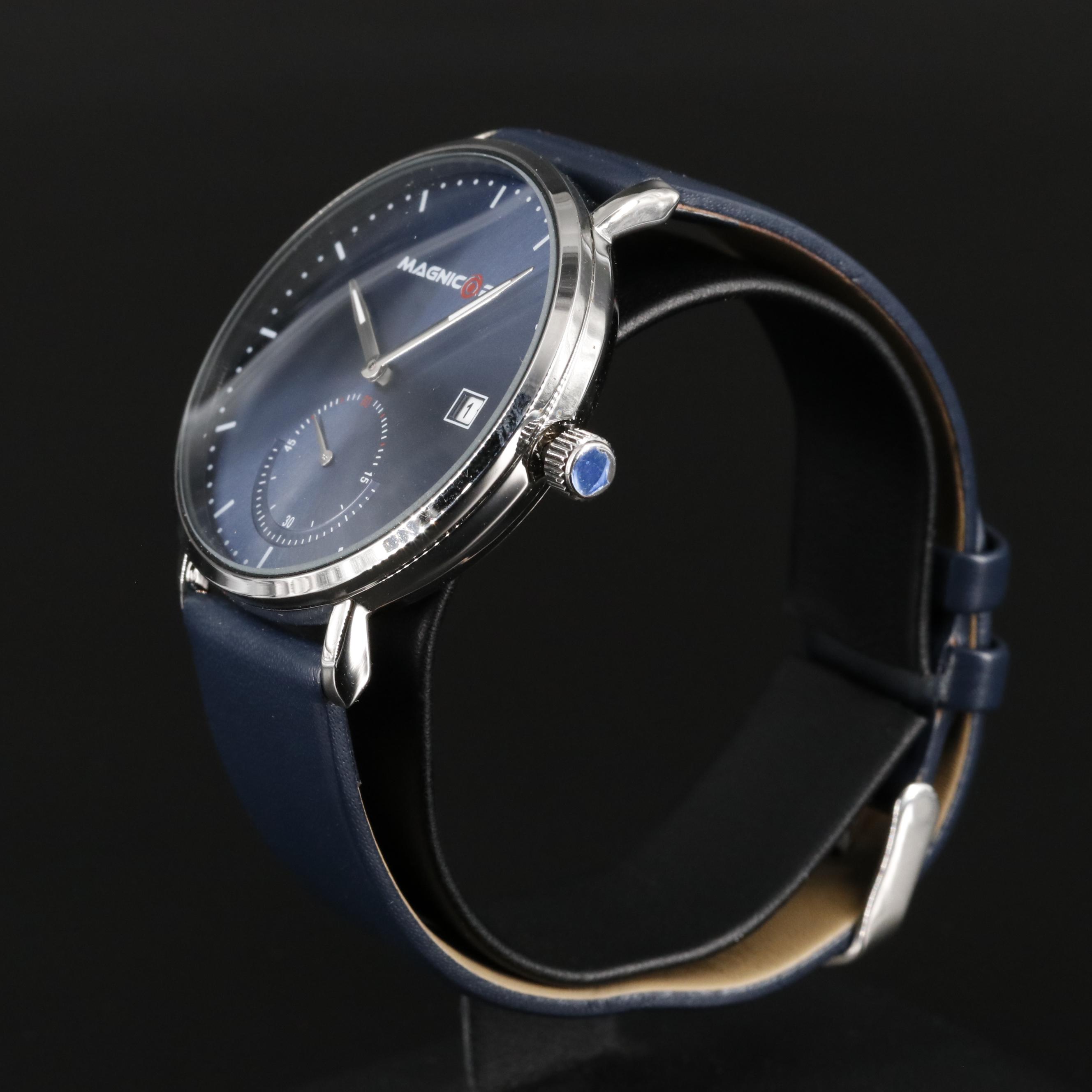 Magnicor Quartz Analog Watch with Blue Dial and Strap