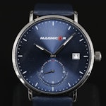 Magnicor Quartz Analog Wristwatch with Blue Dial and Strap