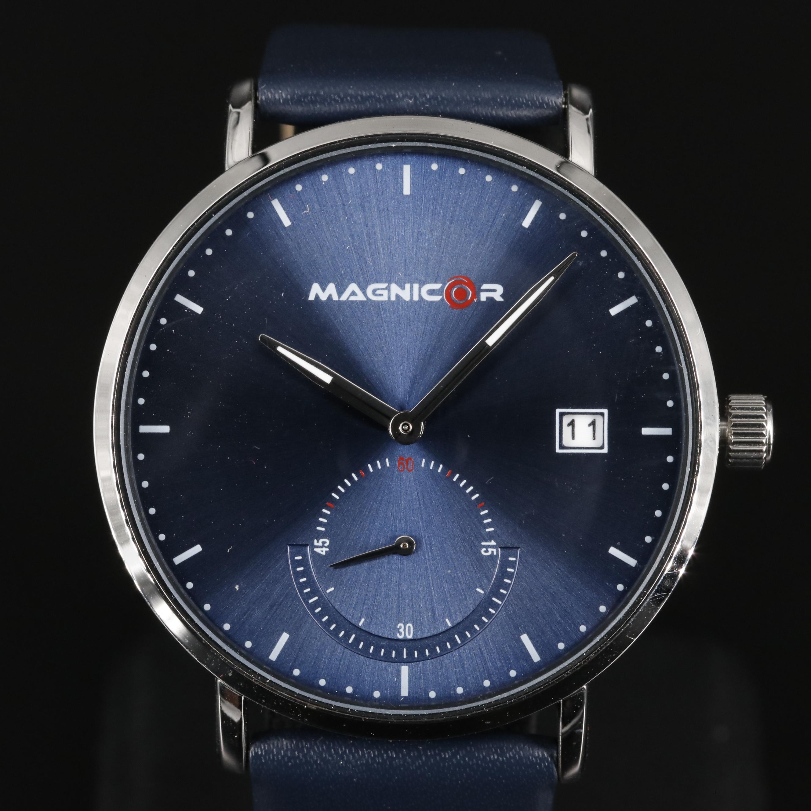 Magnicor Quartz Analog Watch with Blue Dial and Strap