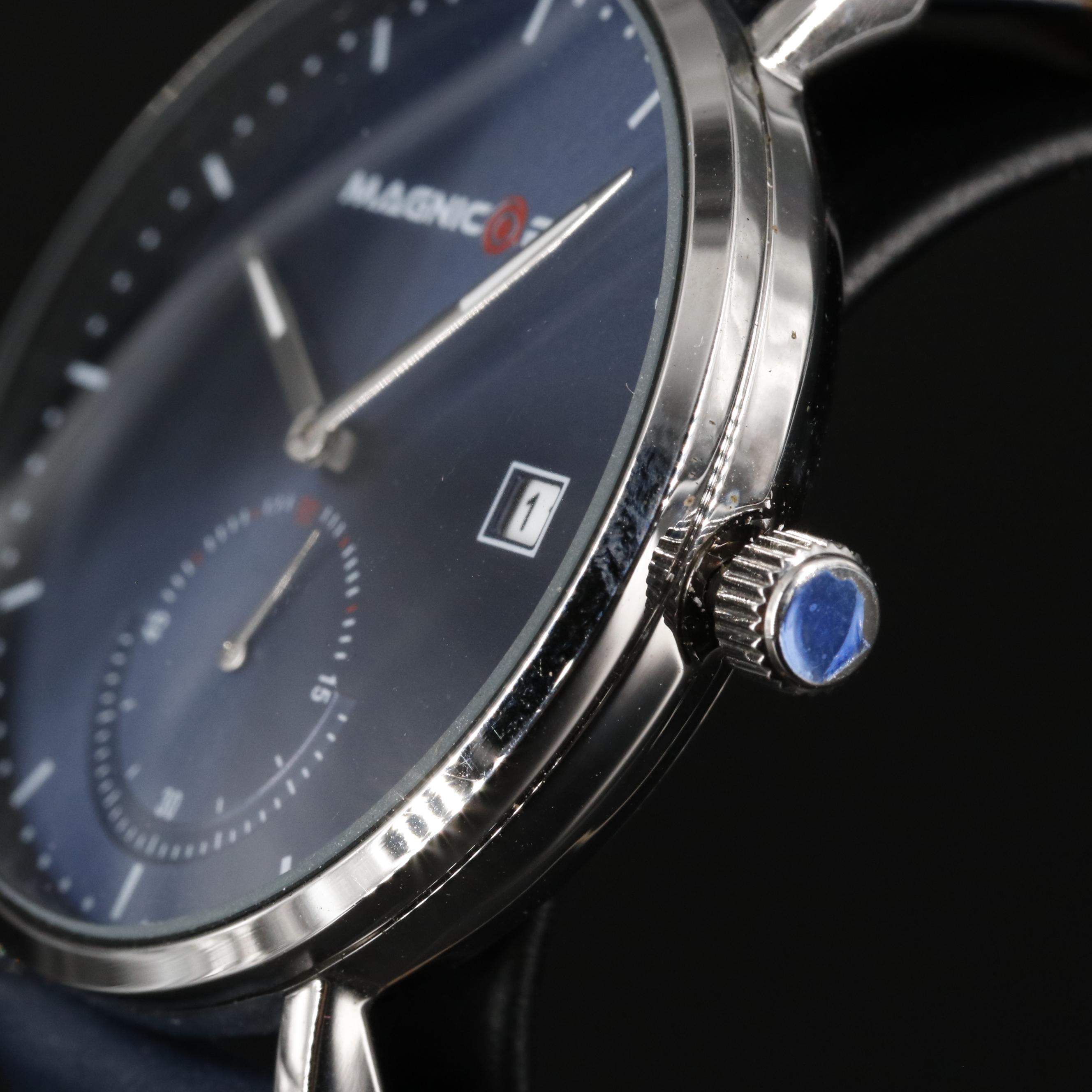 Magnicor Quartz Analog Watch with Blue Dial and Strap
