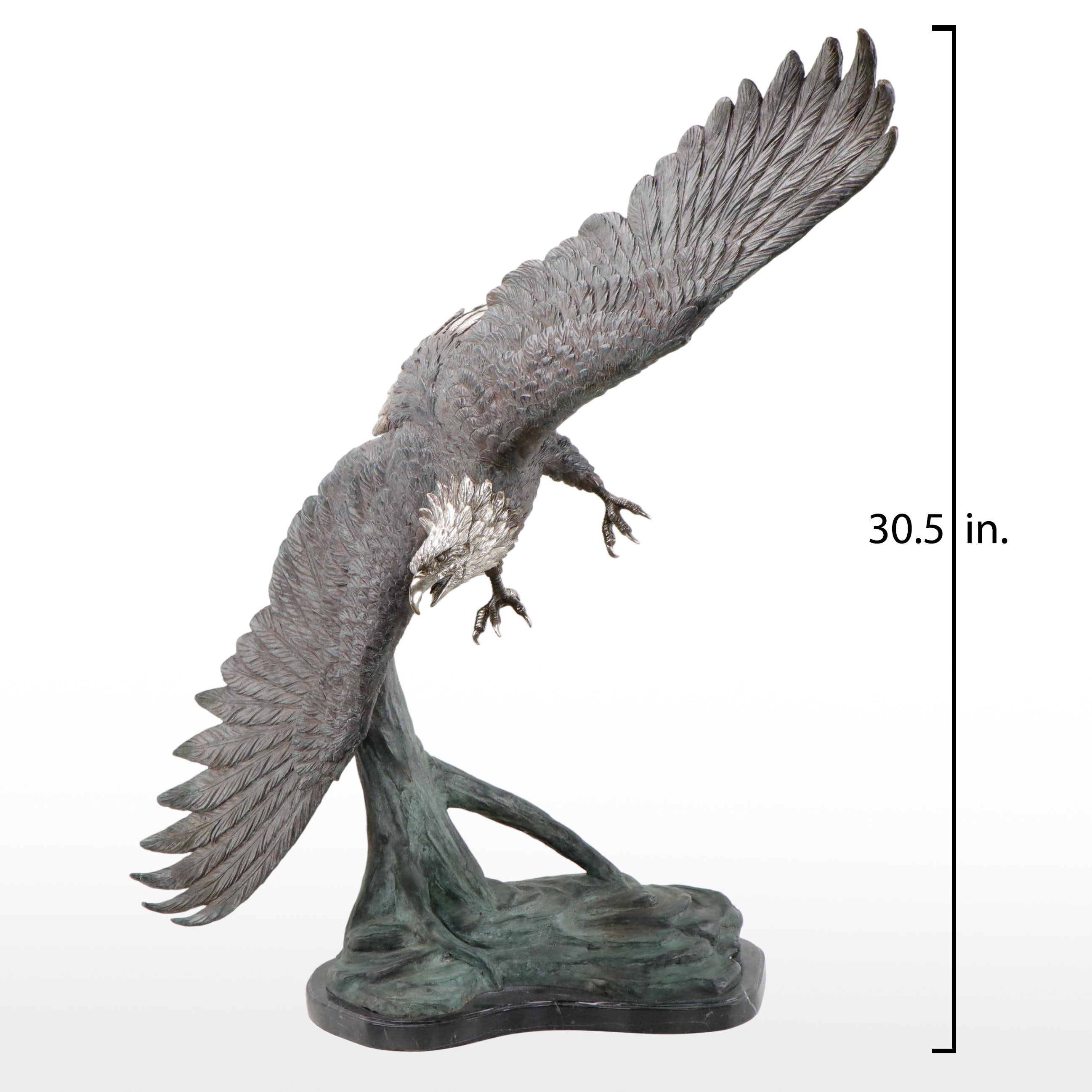 Bronze Sculpture of Bald Eagle in Flight