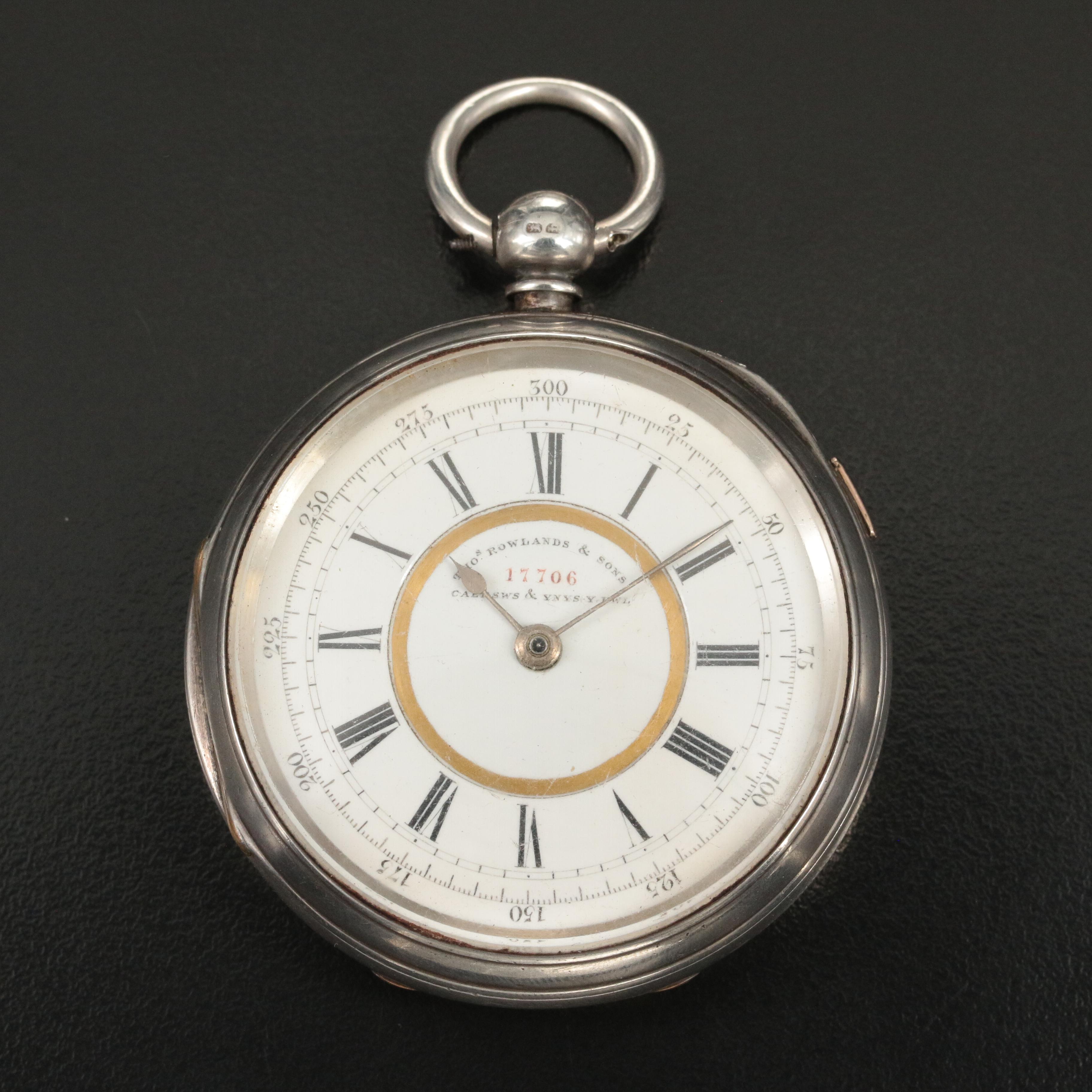 Welsh-Made Thomas Rowlands & Sons Sterling Silver Vintage Pocket Watch