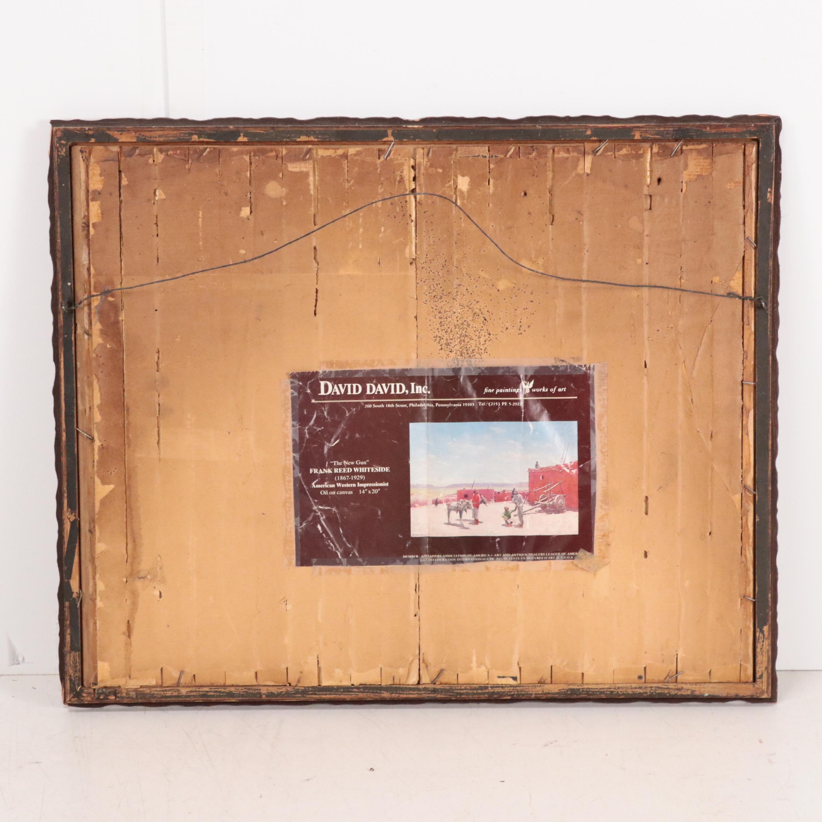 Native American Scene Watercolor Painting of Hunting Scene