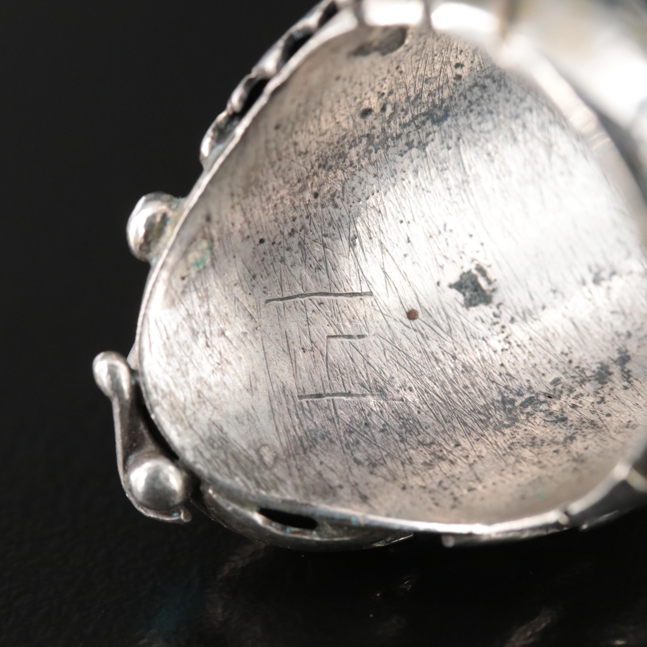 Southwestern Style Sterling Turquoise Appliqué Ring