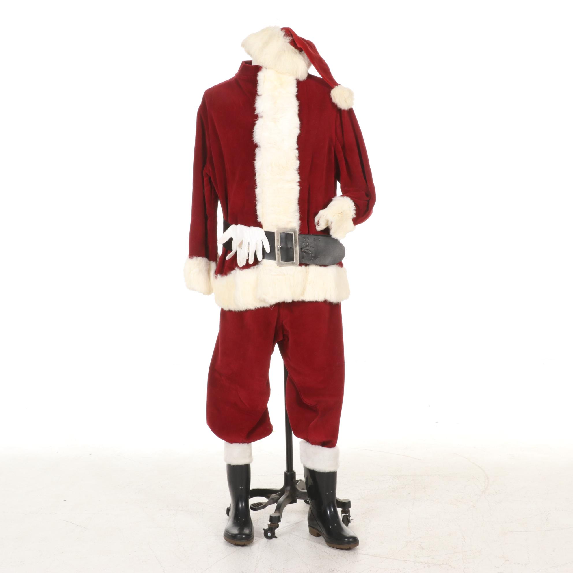 Homemade Santa Suit With Wig, Beard and Accessories