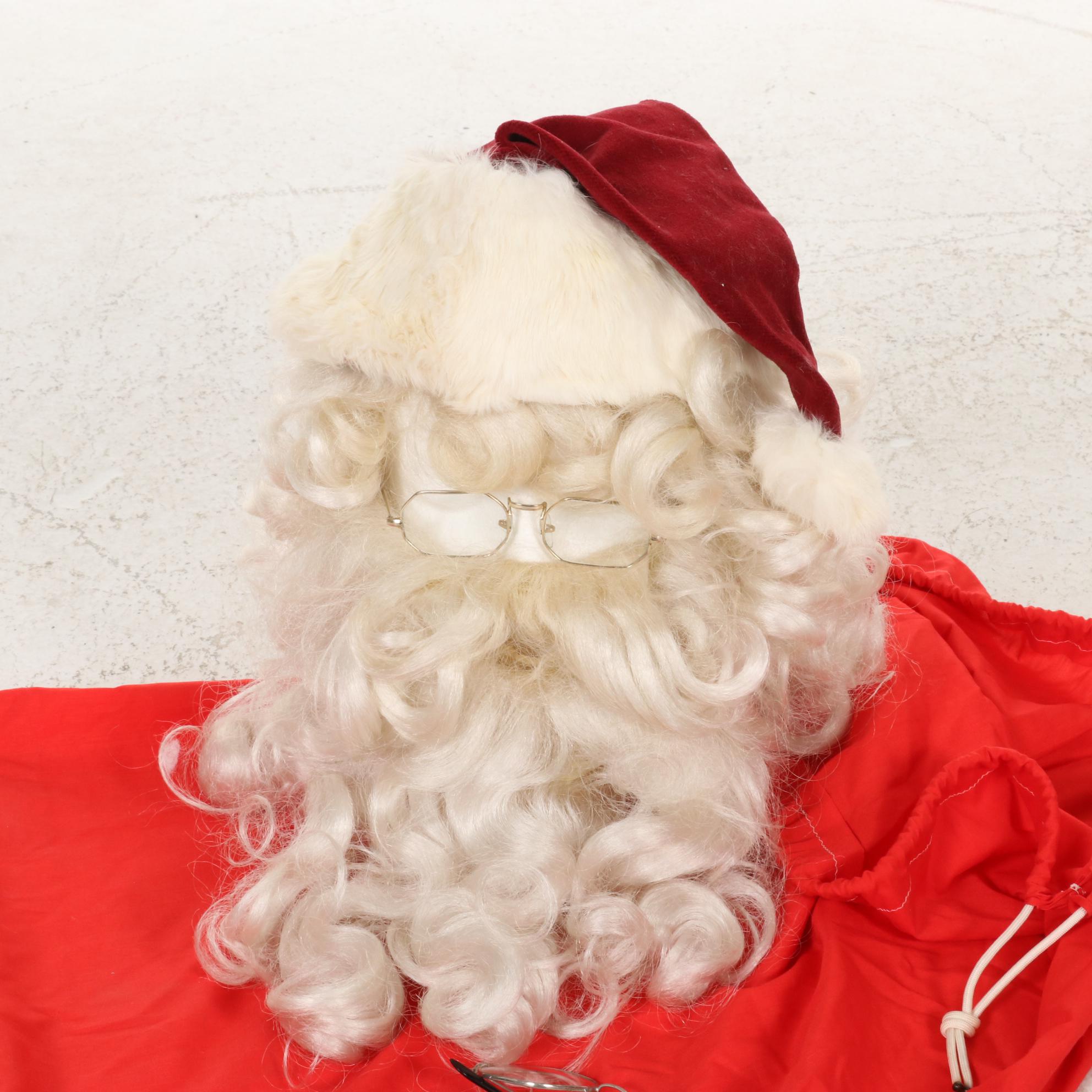 Homemade Santa Suit With Wig, Beard and Accessories