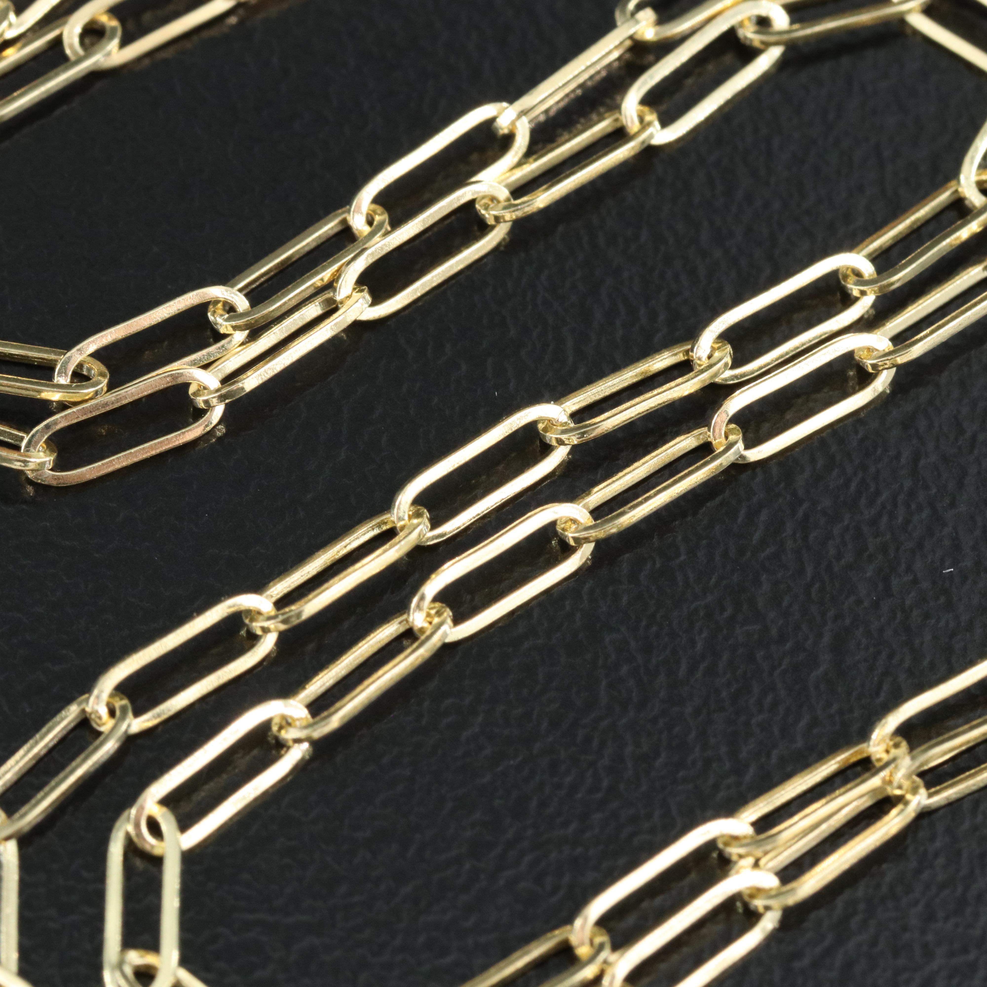 14K Paper Clip Link Necklace