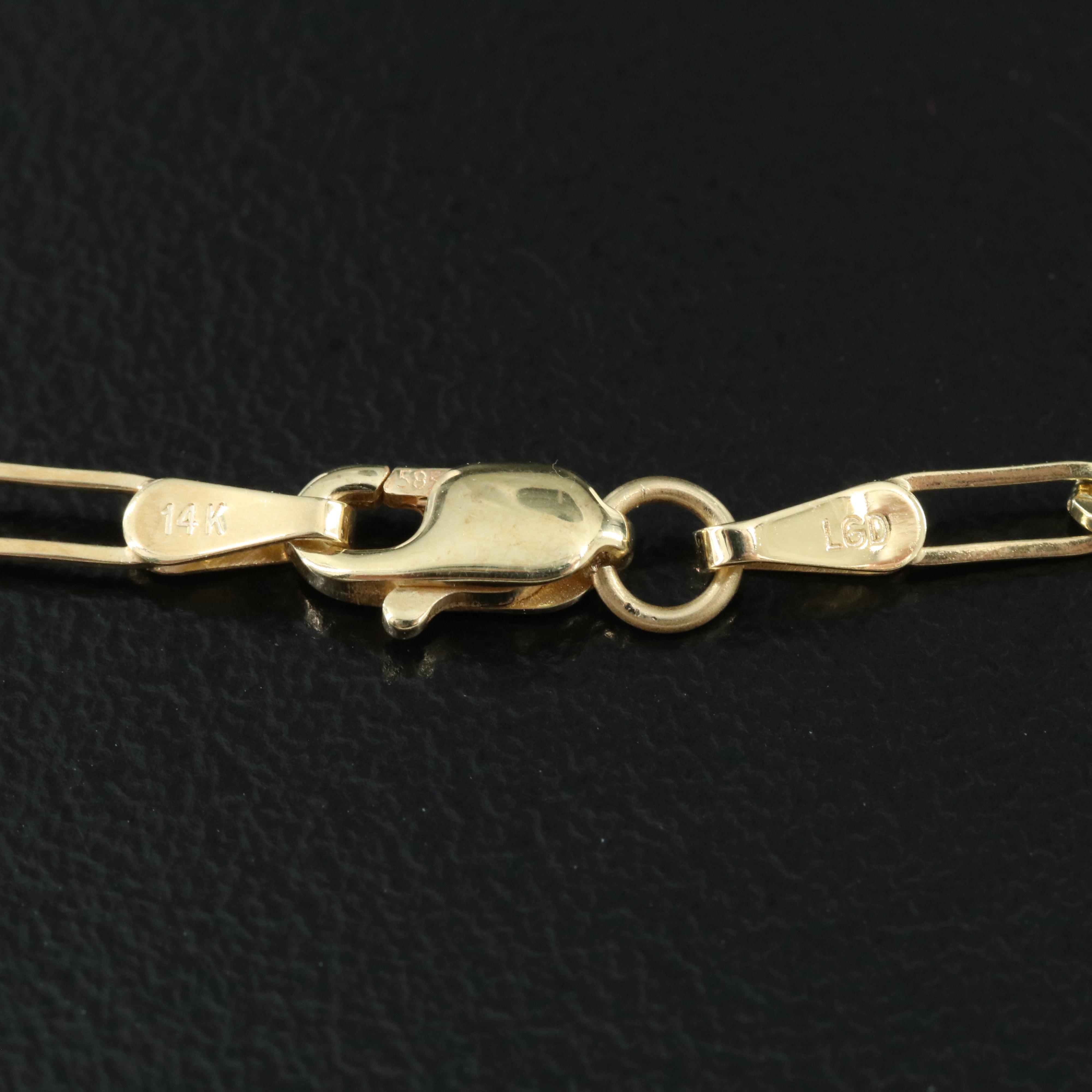 14K Paper Clip Link Necklace