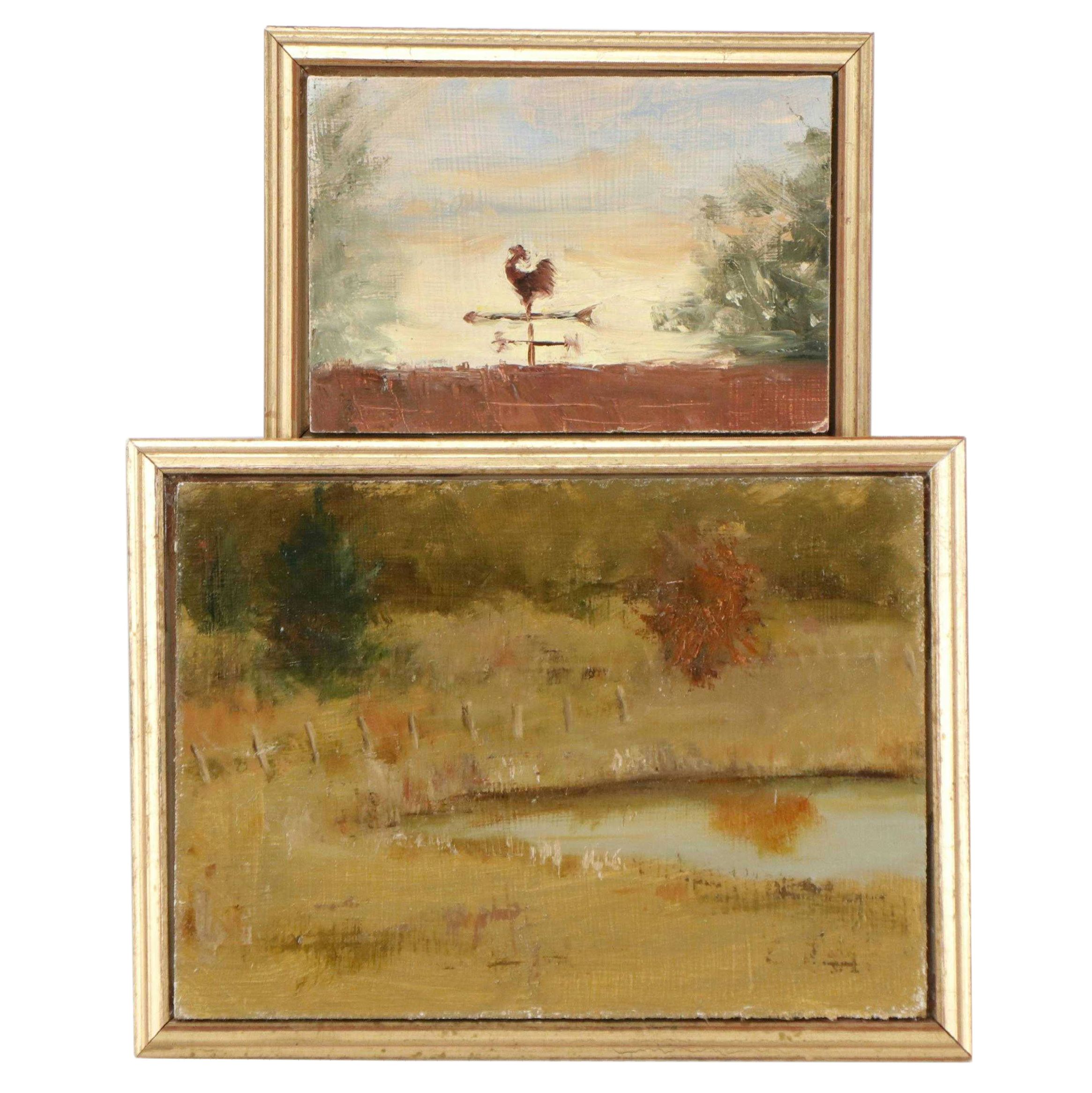 Pair of Landscape Oil Paintings, 21st Century