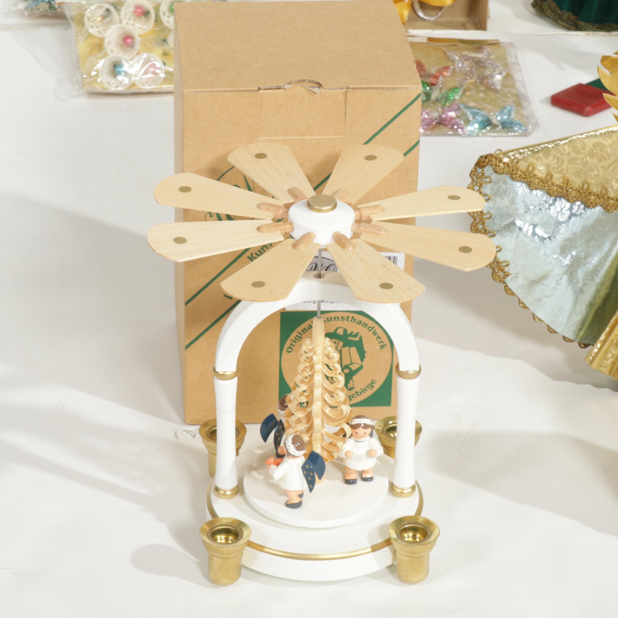 Heavy Duty Christmas Tree Stand, German Decorations, Tree Toppers and More