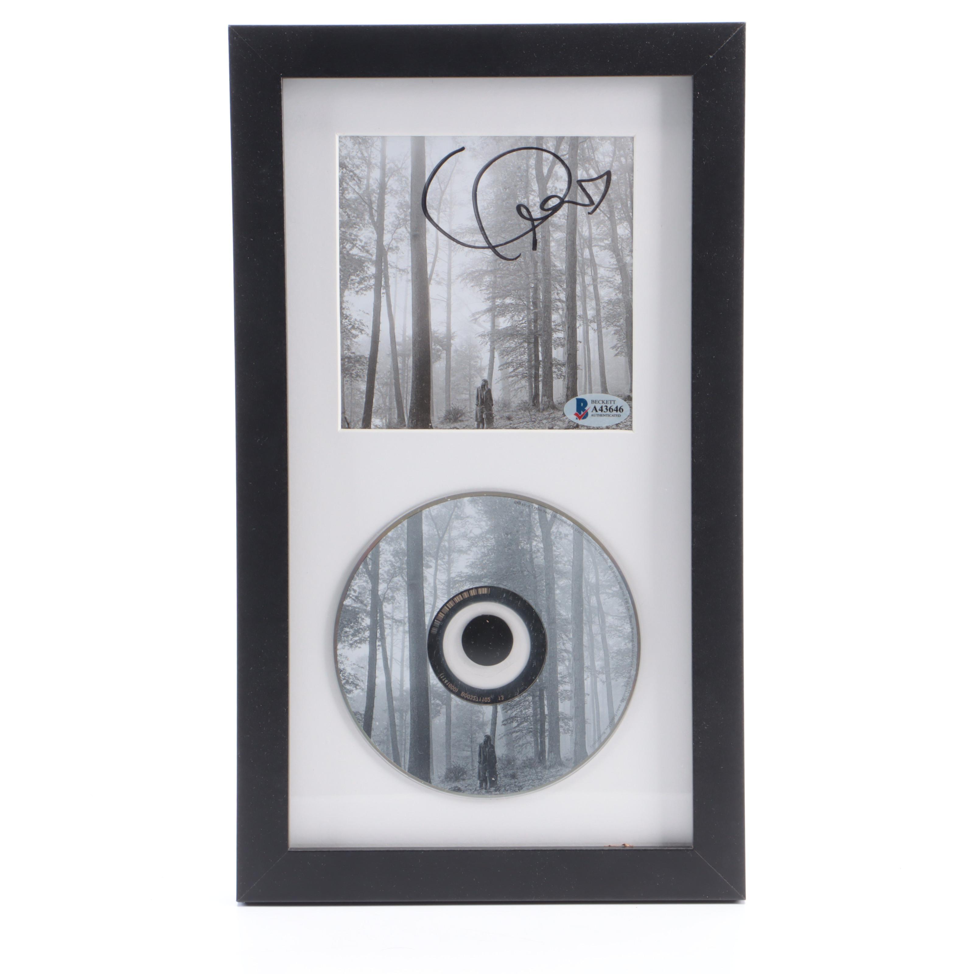 Taylor Swift Signed "Folklore" CD Cover in Framed and Matted Display