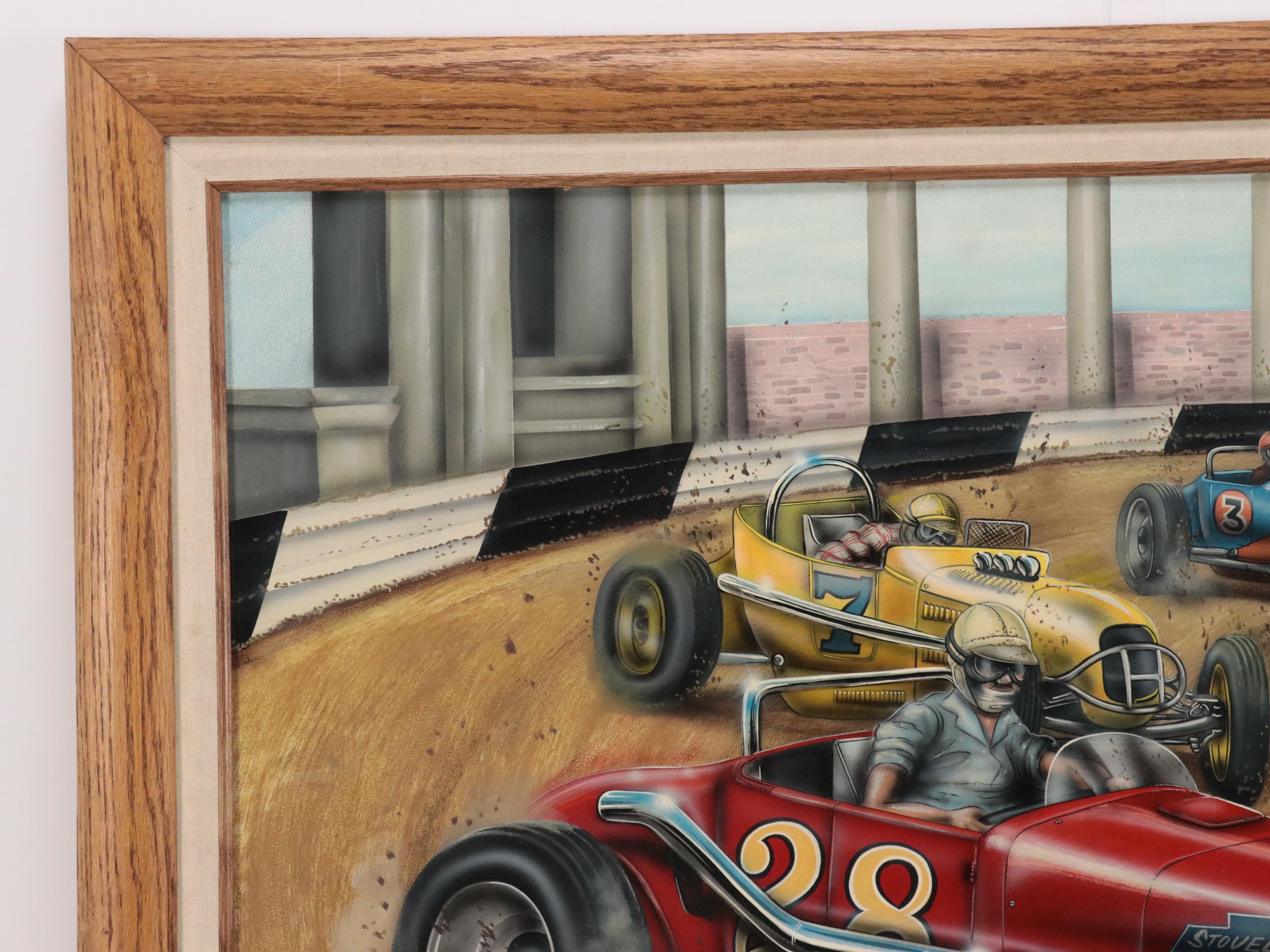 Bob McCoy Racing Oil Painting, 1987