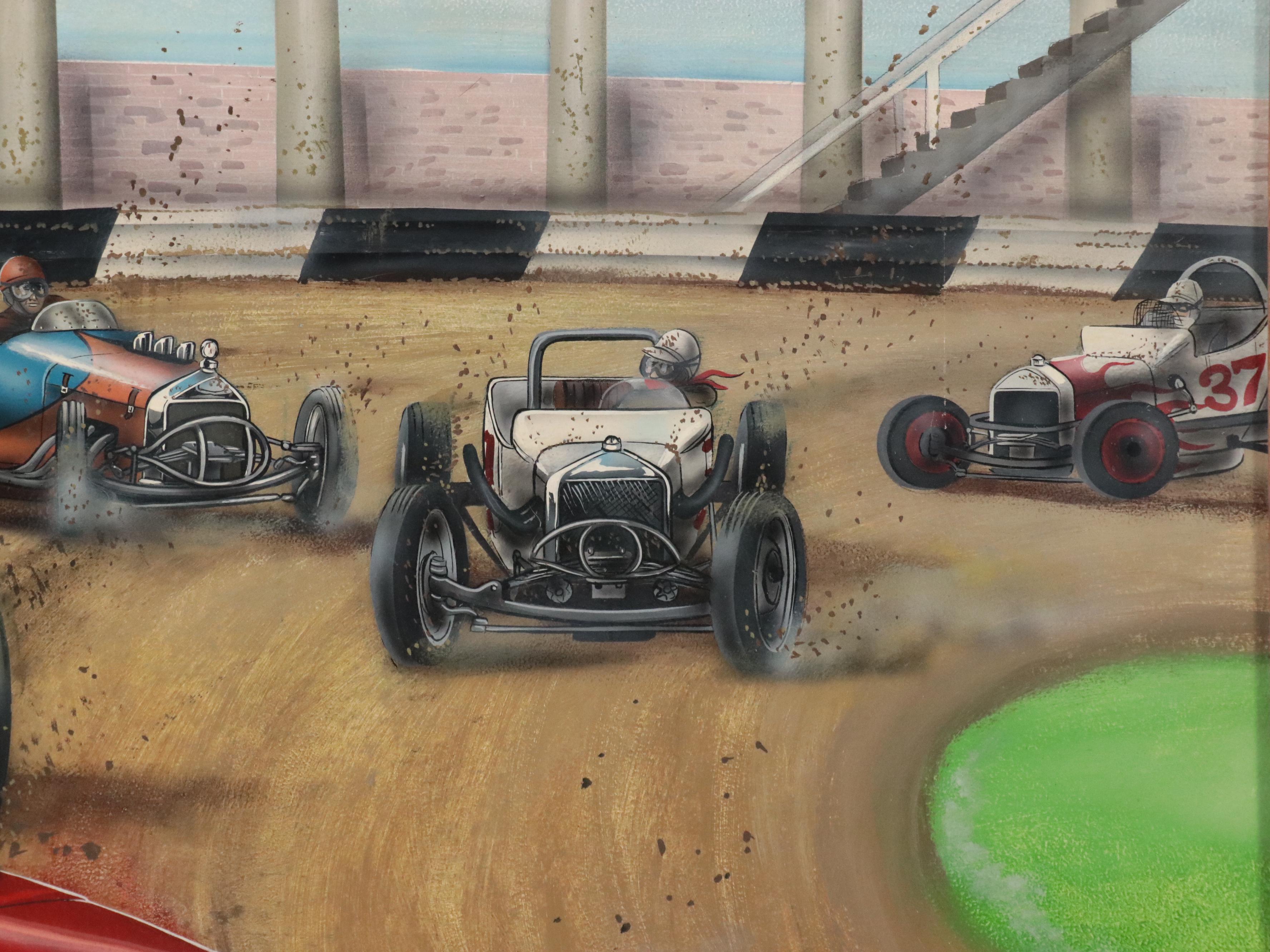 Bob McCoy Racing Oil Painting, 1987