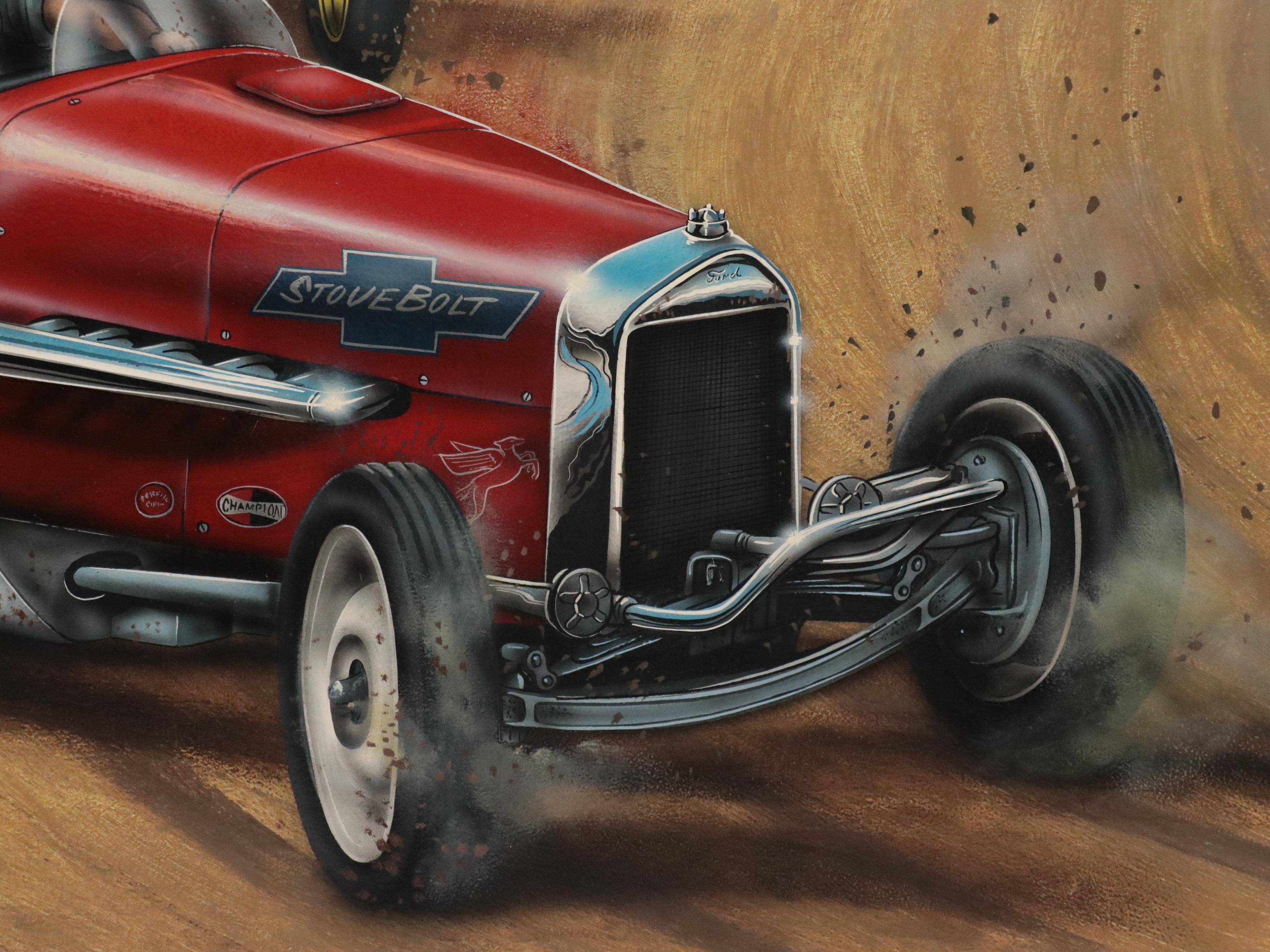 Bob McCoy Racing Oil Painting, 1987